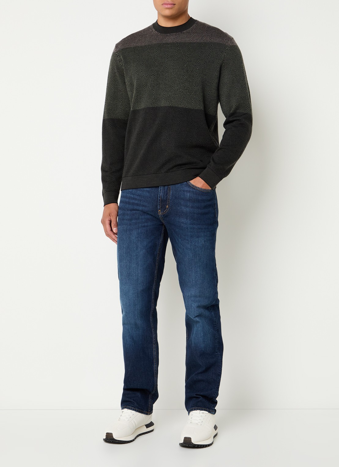 Armani Straight leg jeans met steekzakken - voorkant 3 indigo
