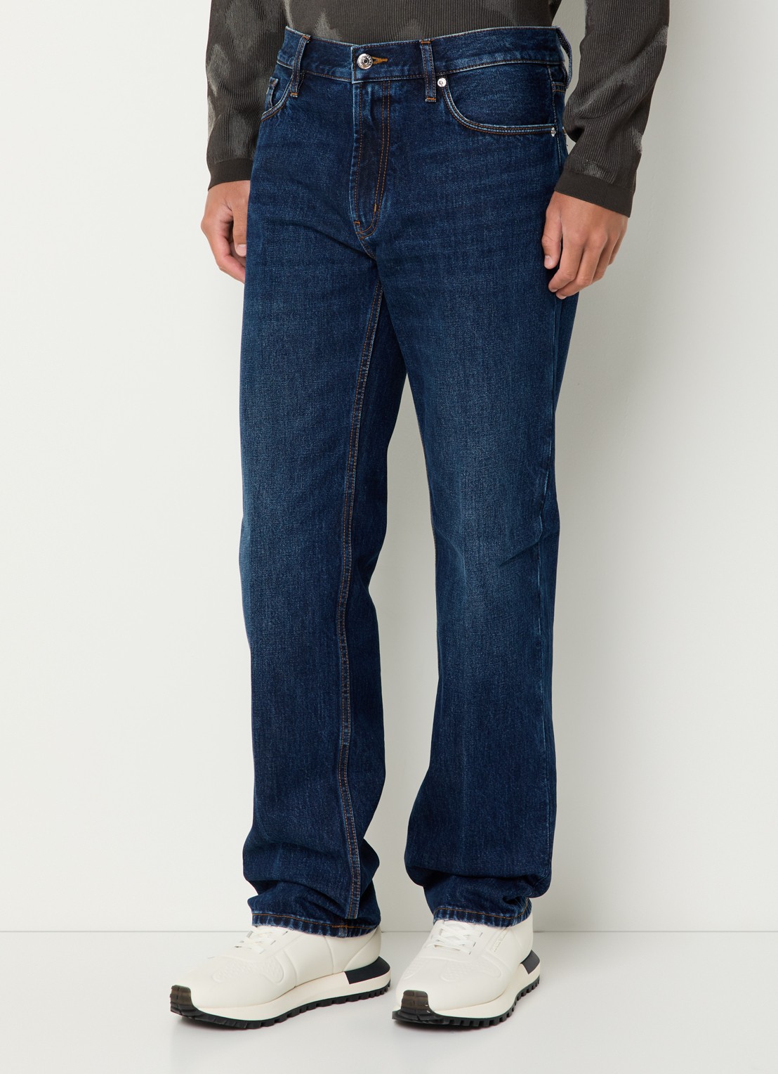 Armani Straight leg jeans met steekzakken - detail 2 staalblauw
