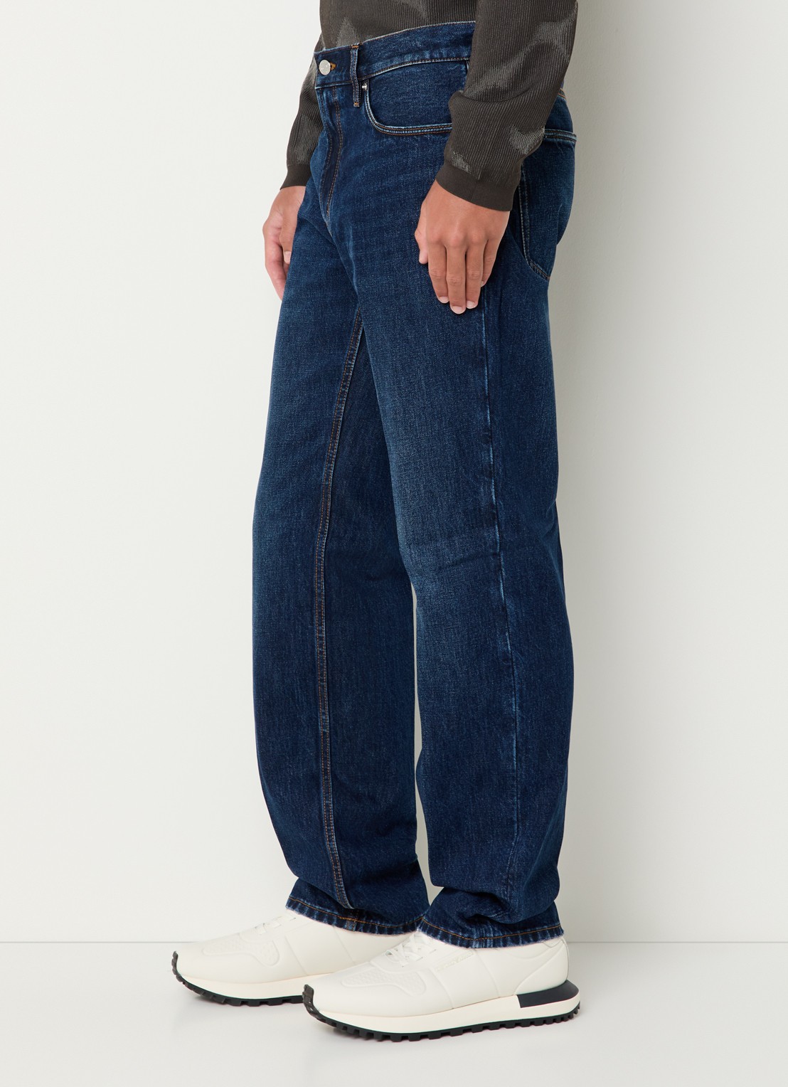 Armani Straight leg jeans met steekzakken - detail 3 staalblauw