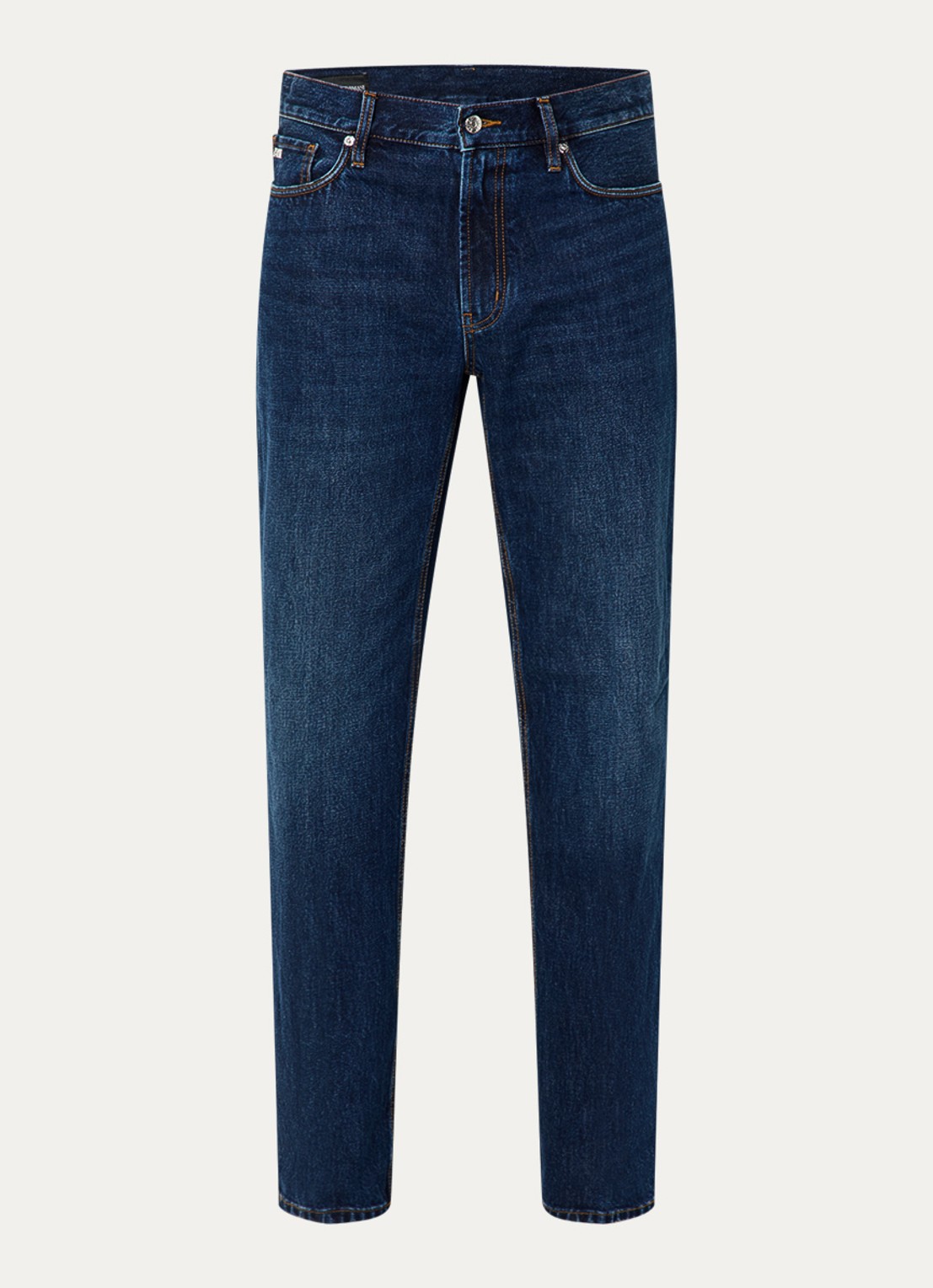Armani Straight leg jeans met steekzakken - voorkant 4 staalblauw