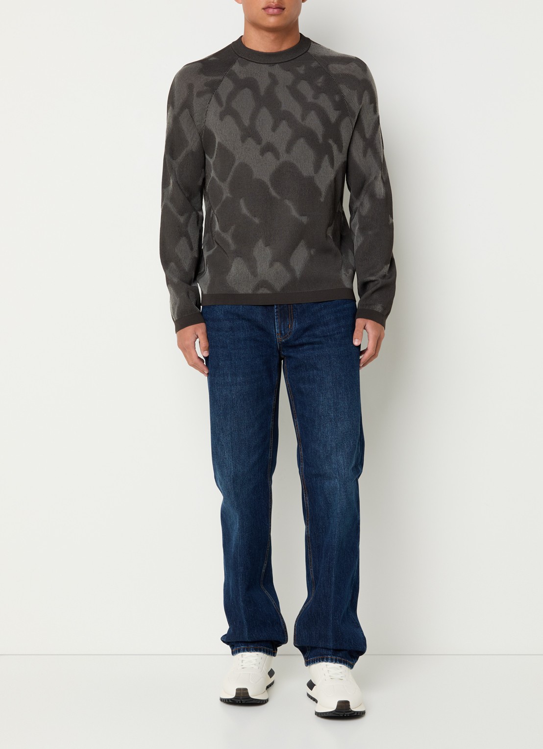 Armani Straight leg jeans met steekzakken - voorkant 5 staalblauw