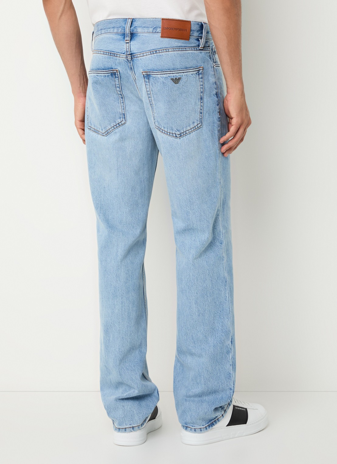 Armani Straight leg jeans met steekzakken - achterkant 3 lichtblauw