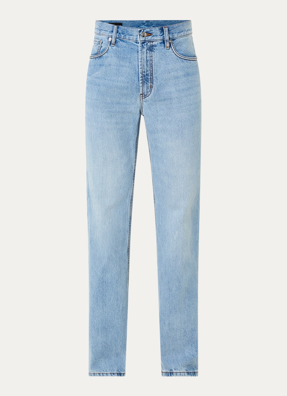 Armani Straight leg jeans met steekzakken - voorkant lichtblauw