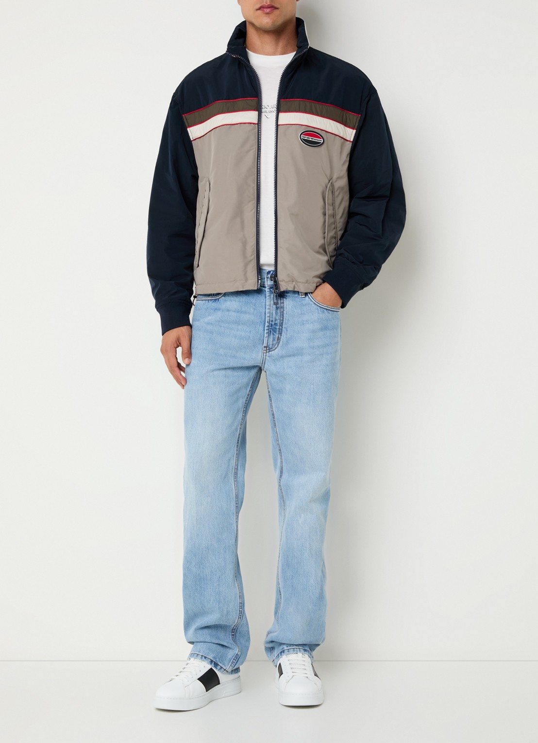 Armani Straight leg jeans met steekzakken - voorkant 2 lichtblauw