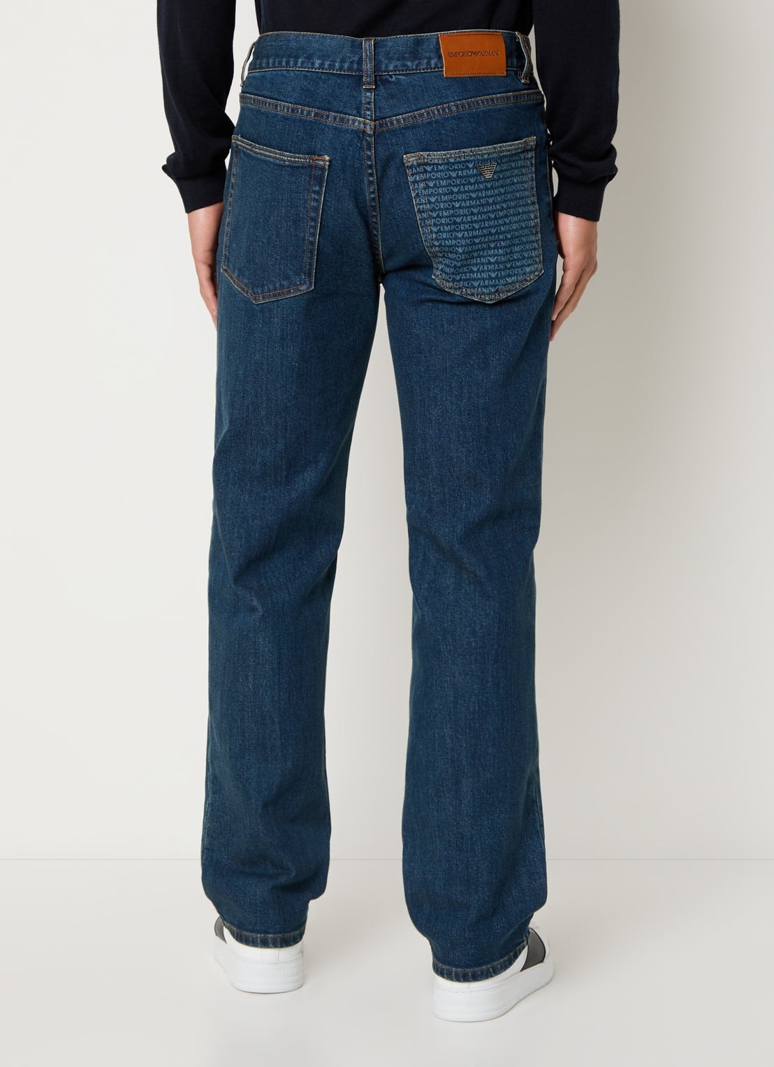 Armani Straight leg jeans met steekzakken - achterkant 3 kobaltblauw