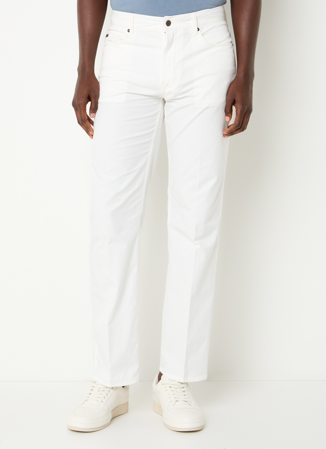 Armani Straight leg jeans met steekzakken - detail 2 gebroken wit
