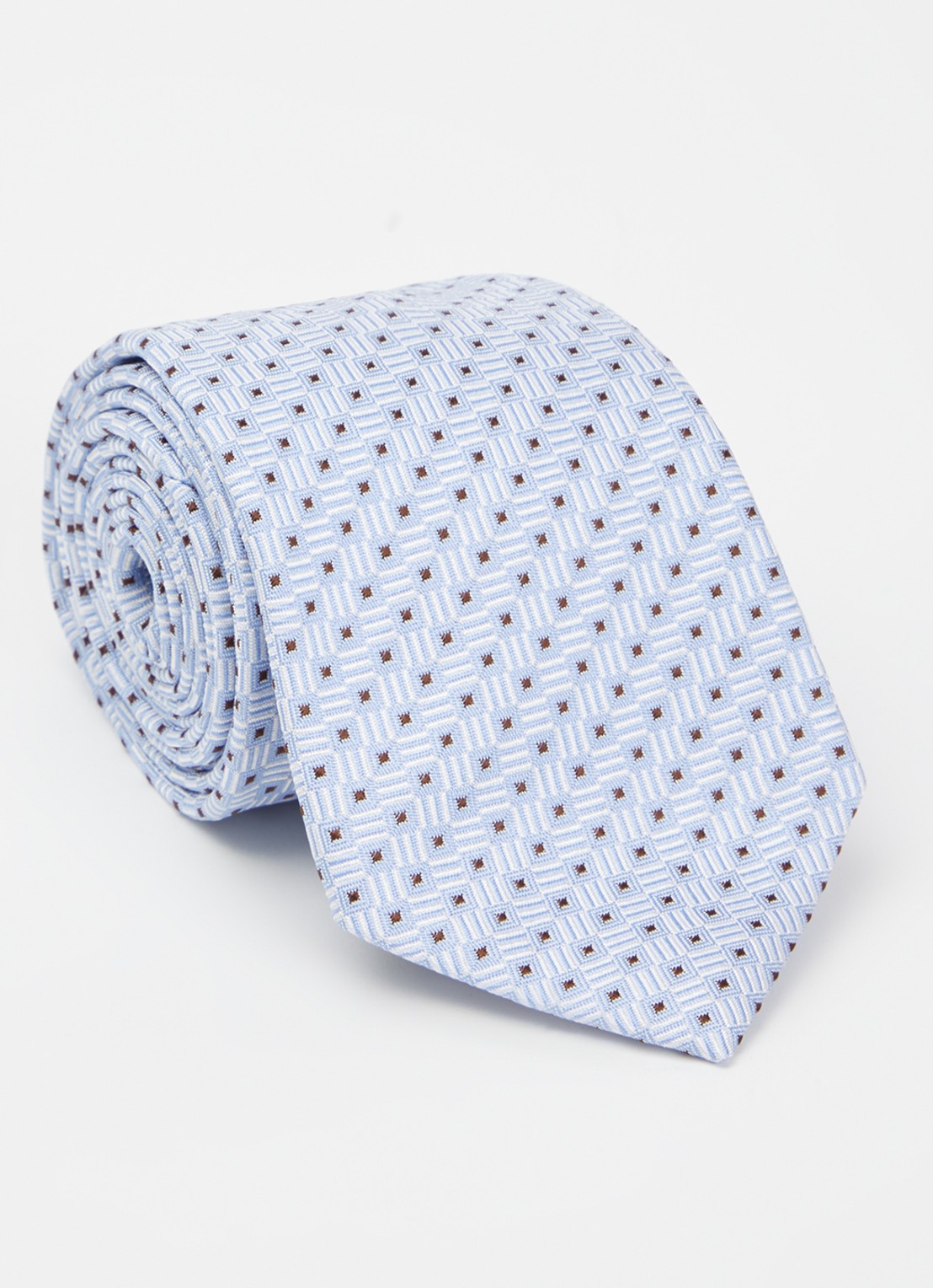 Armani Stropdas van zijde met stippenprint - voorkant 2 blauw