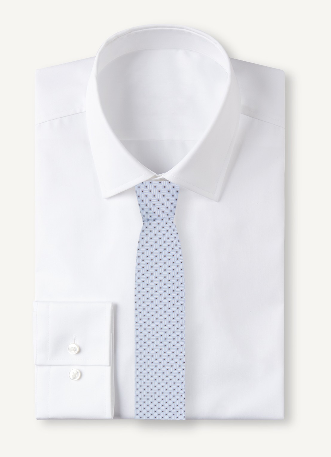 Armani Stropdas van zijde met stippenprint - voorkant 3 blauw