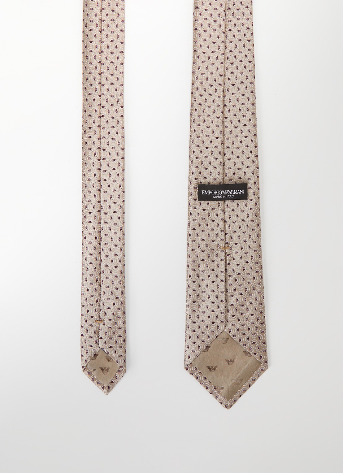 Armani Stropdas van zijde met stippenprint - detail 3 beige