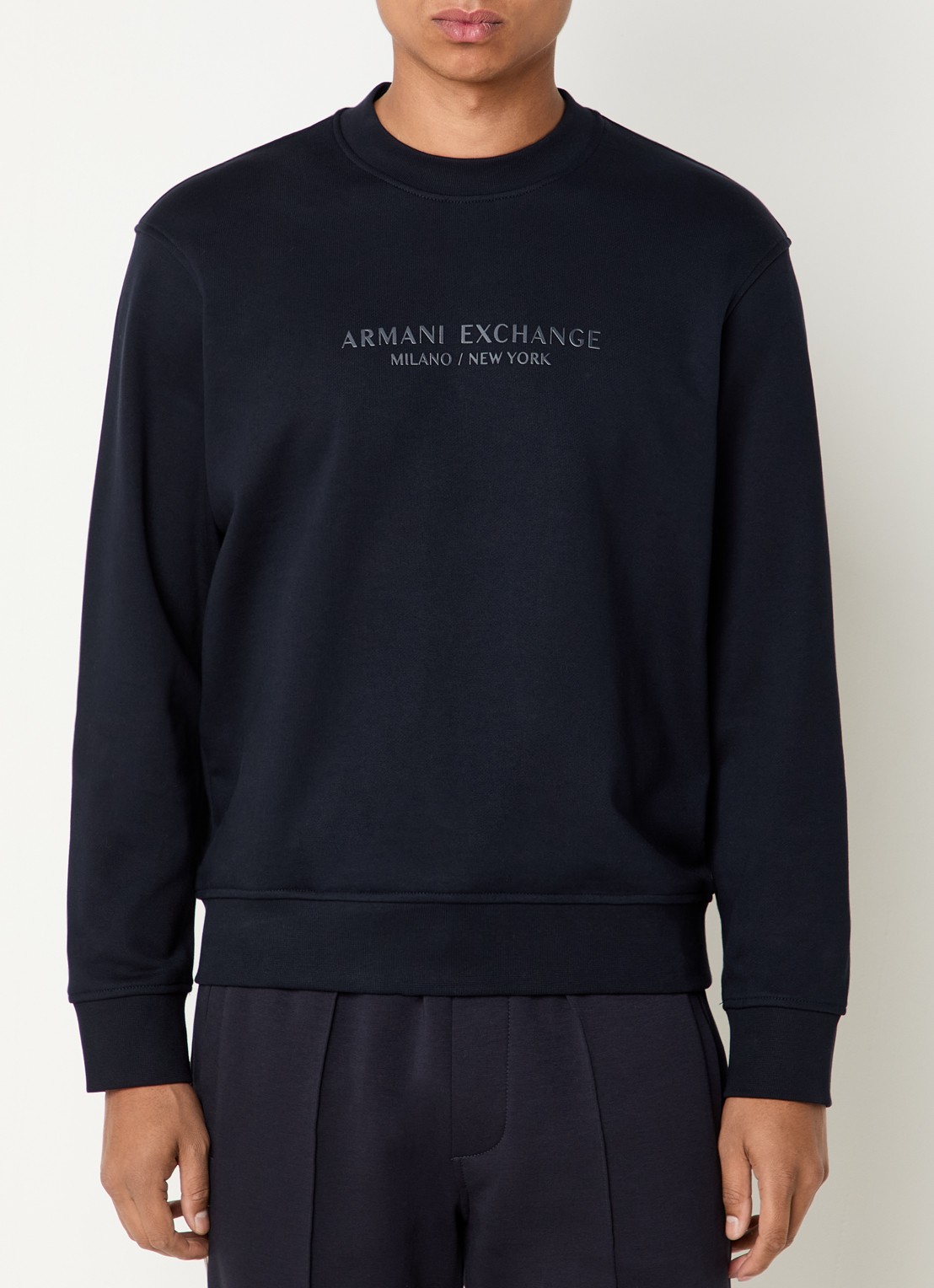 Armani Sweater met 3D logoprint - detail 4 donkerblauw
