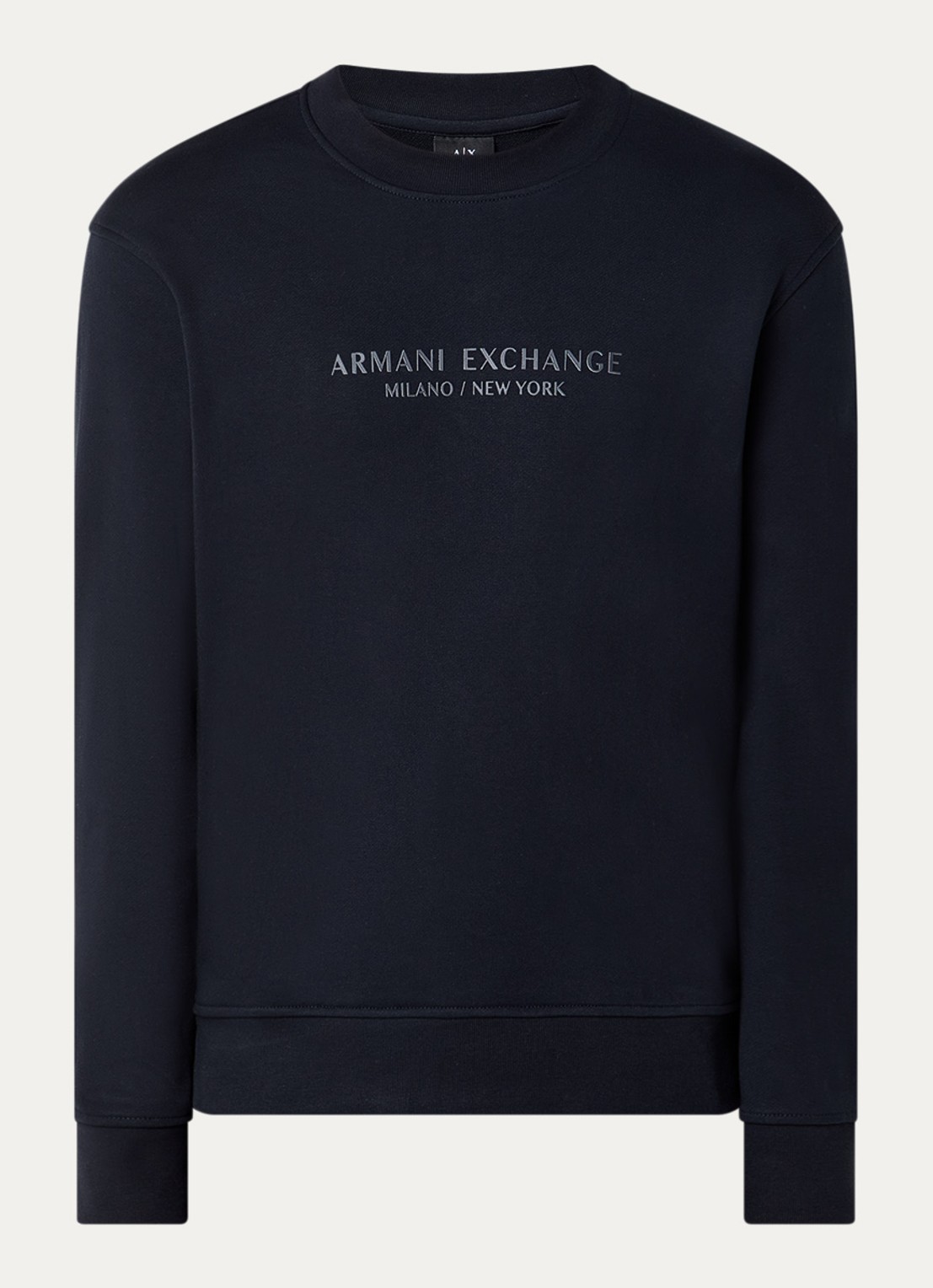 Armani Sweater met 3D logoprint - voorkant 2 donkerblauw