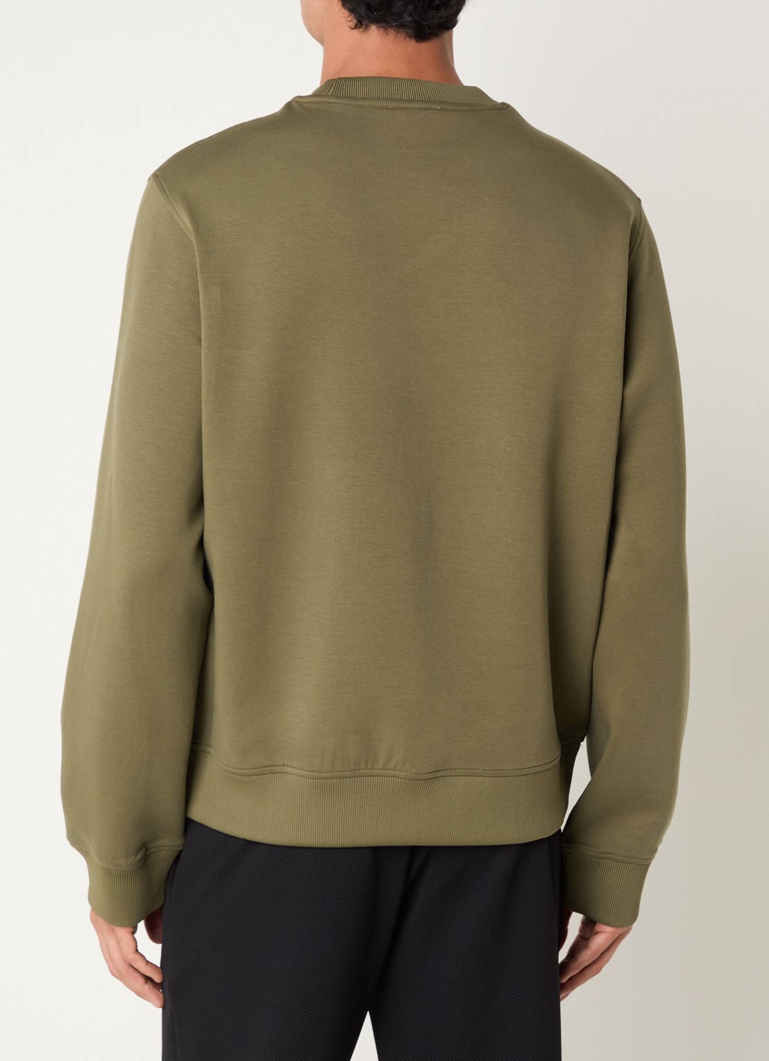 Armani Sweater met flock logoprint - achterkant mosgroen