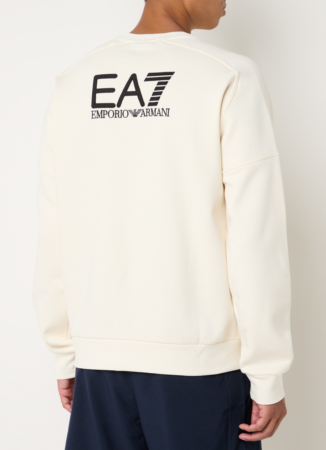Armani Sweater met logo- en backprint - achterkant 4 creme