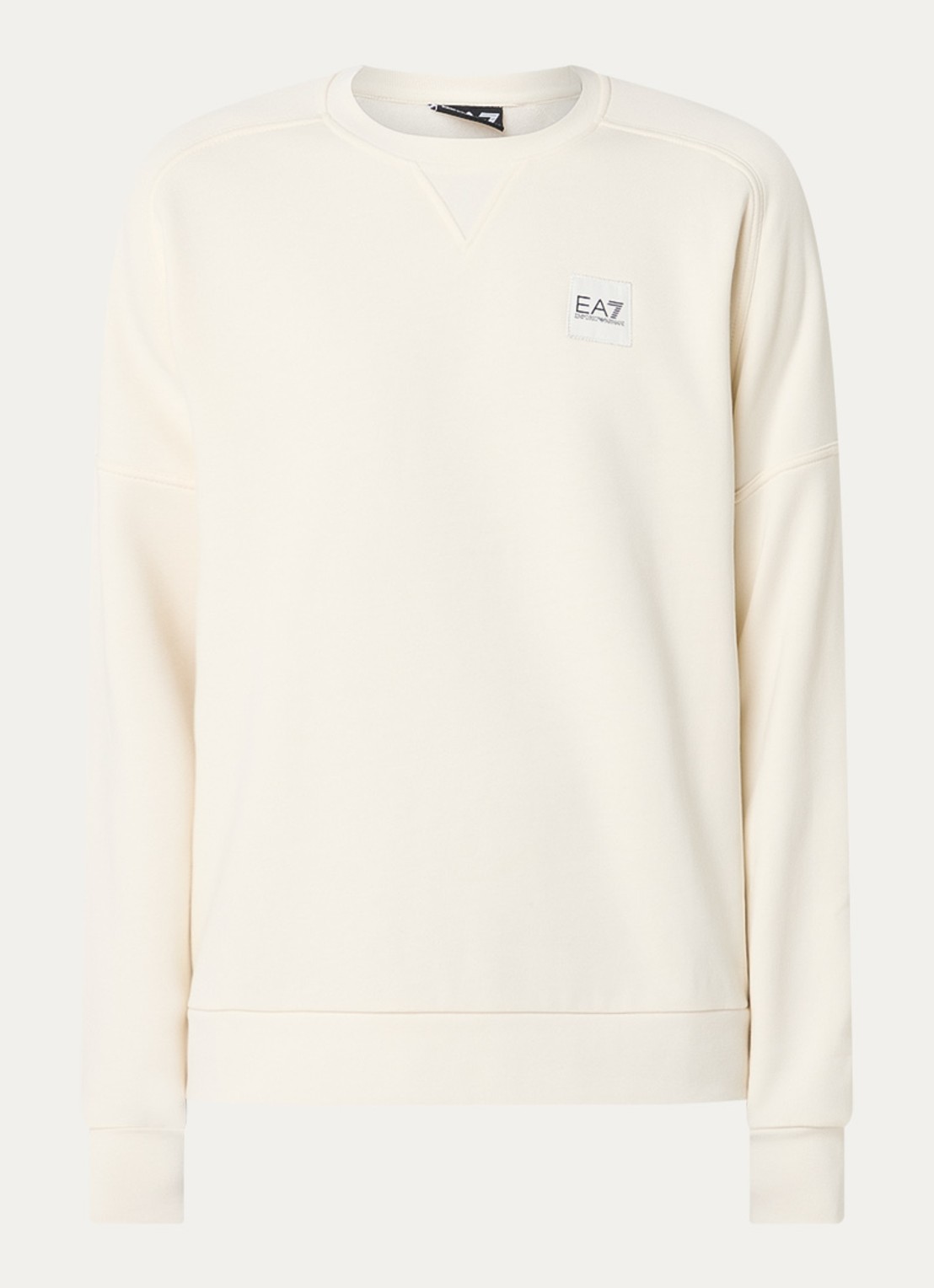Armani Sweater met logo- en backprint - voorkant 2 creme