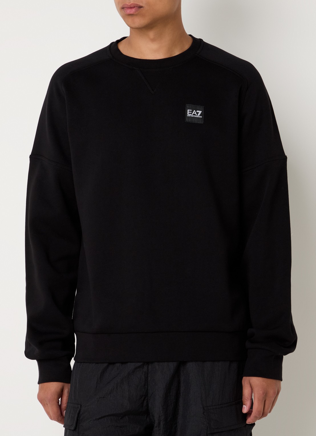 Armani Sweater met logo- en backprint - detail 4 zwart