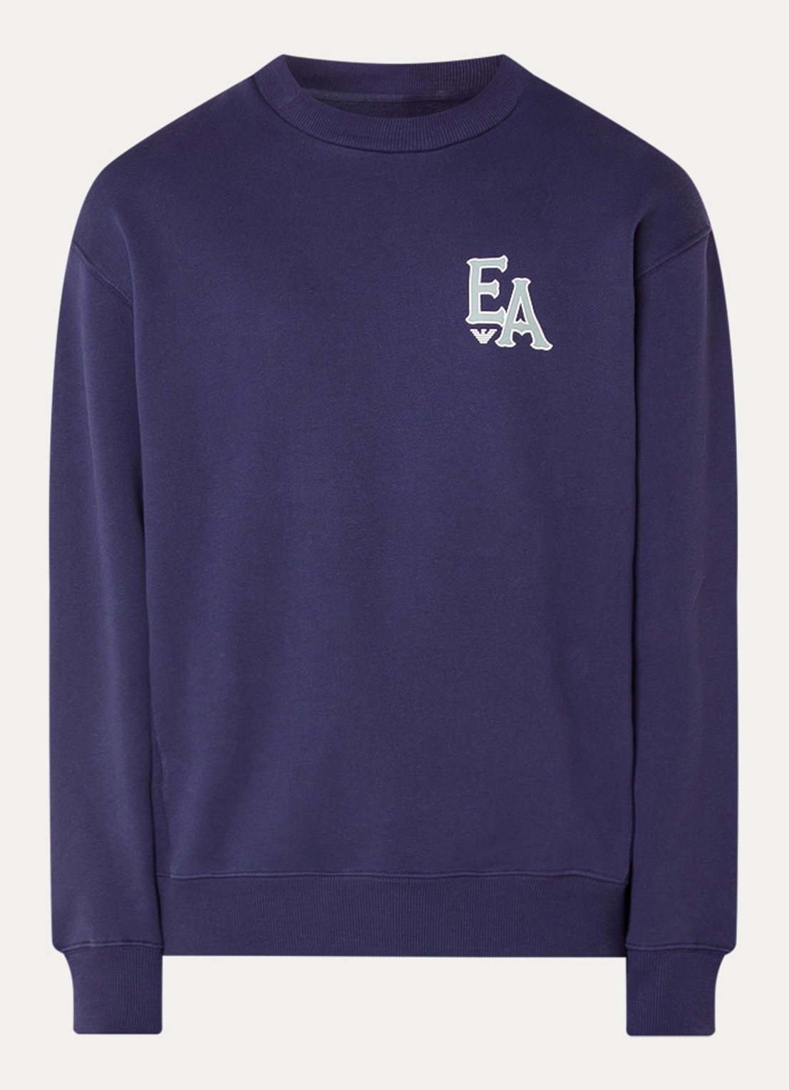 Armani Sweater met logo- en backprint - voorkant 3 donkerblauw