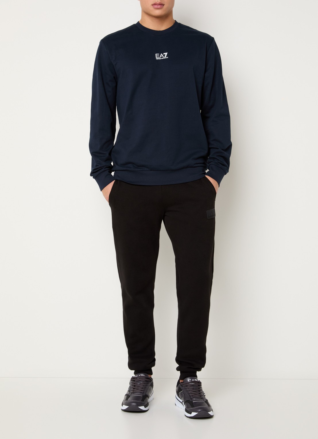 Armani Sweater met logo - voorkant 4 donkerblauw