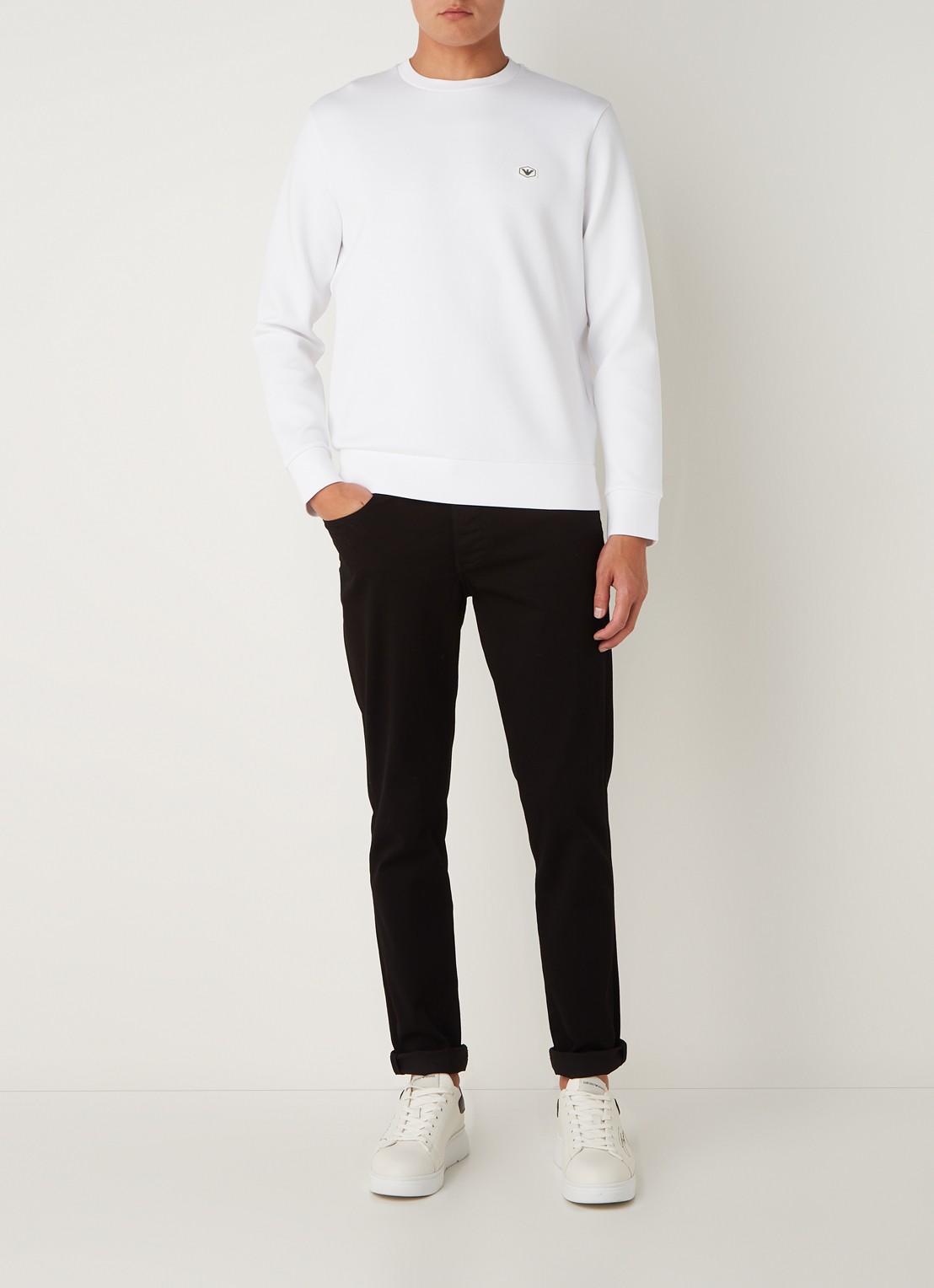 Armani Sweater met logo - voorkant 2 wit