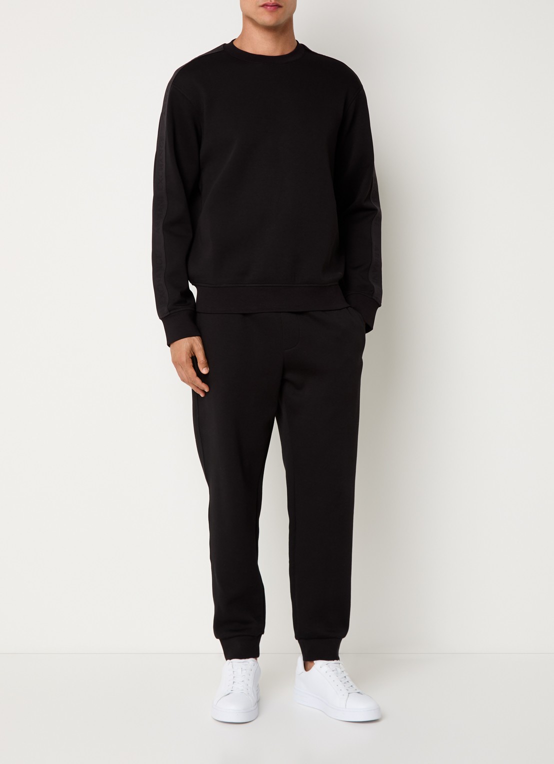Armani Sweater met logoband - voorkant 4 zwart