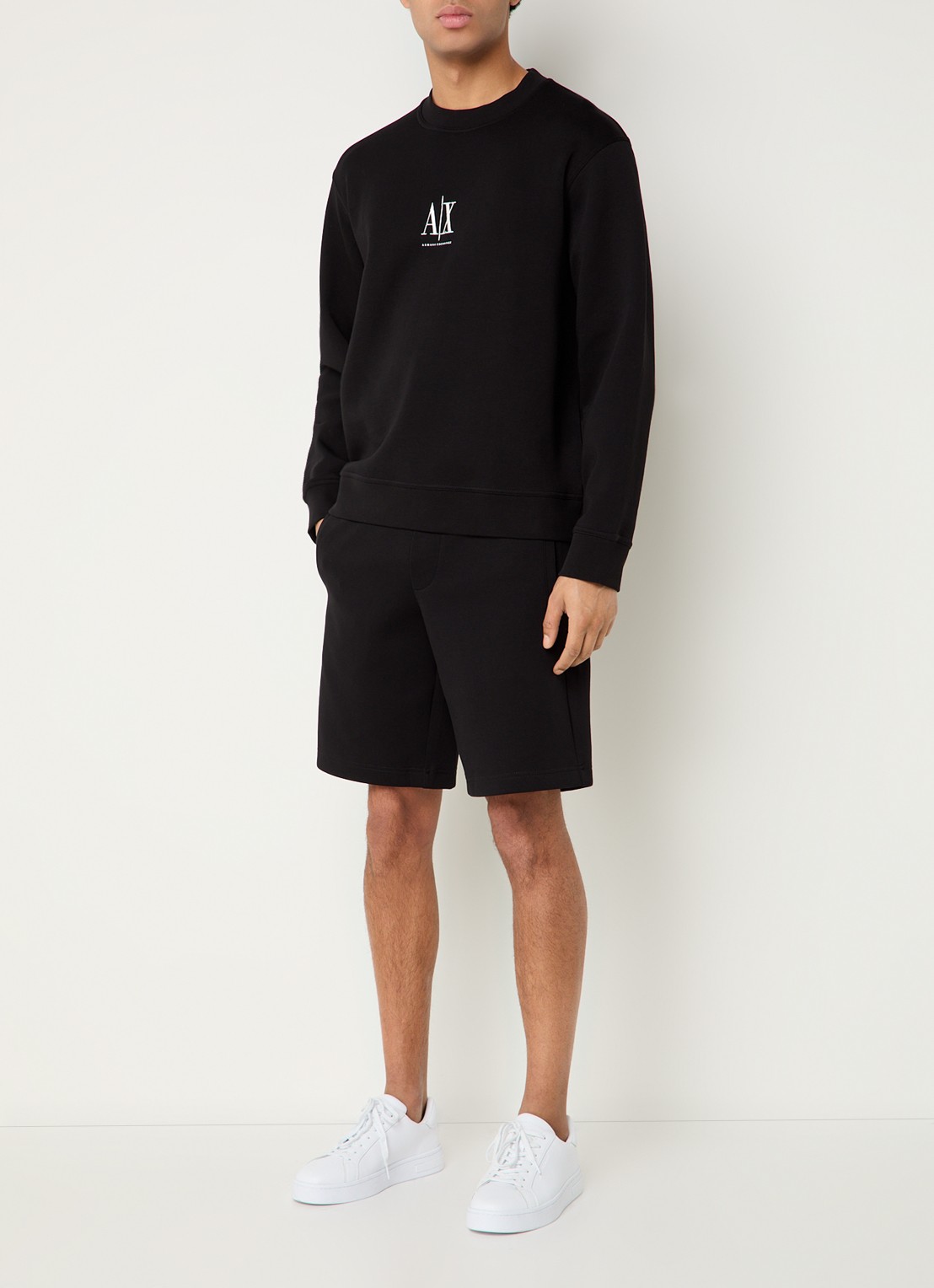 Armani Sweater met logoborduring - voorkant 3 zwart