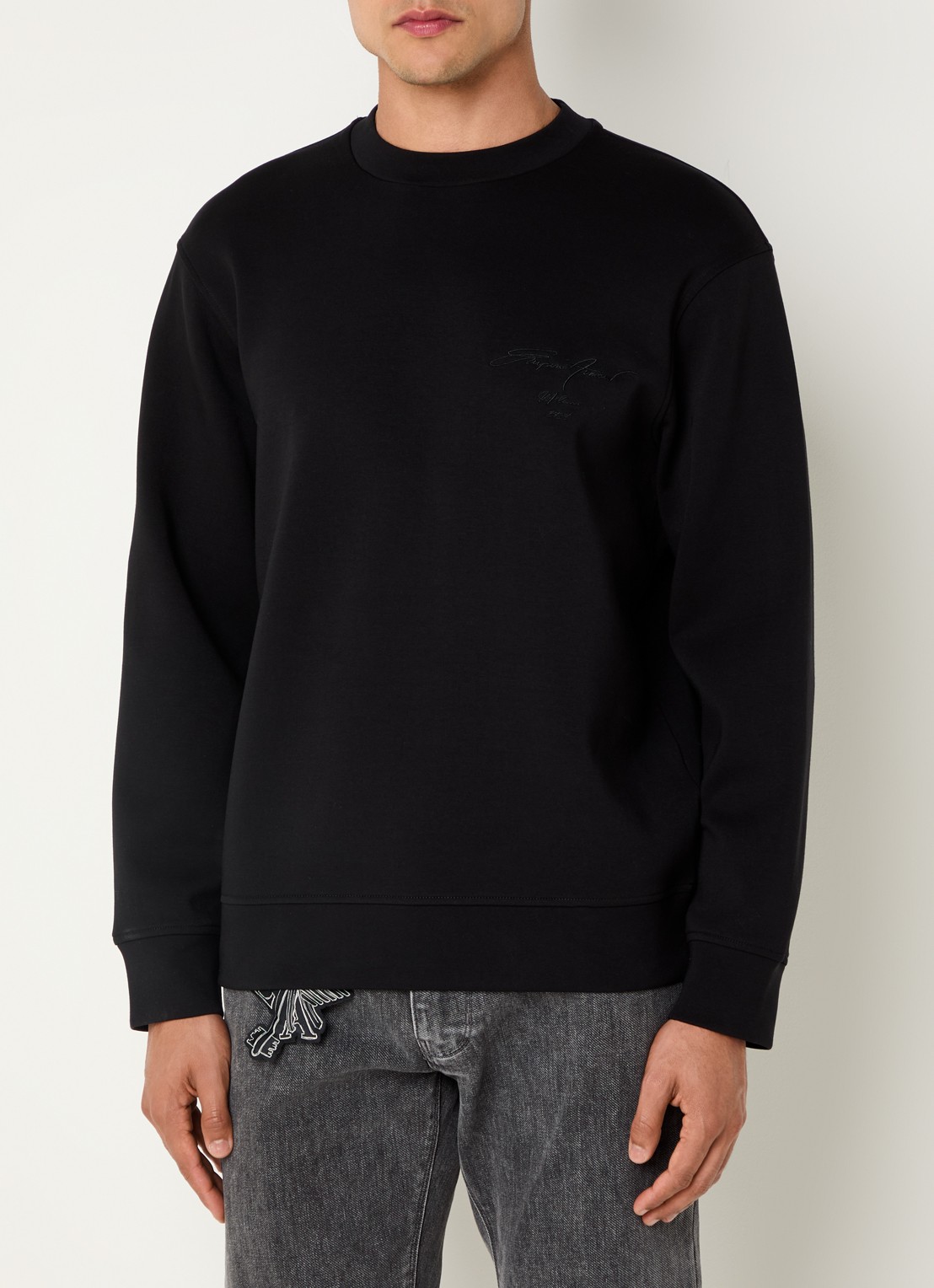 Armani Sweater met logoborduring - achterkant zwart