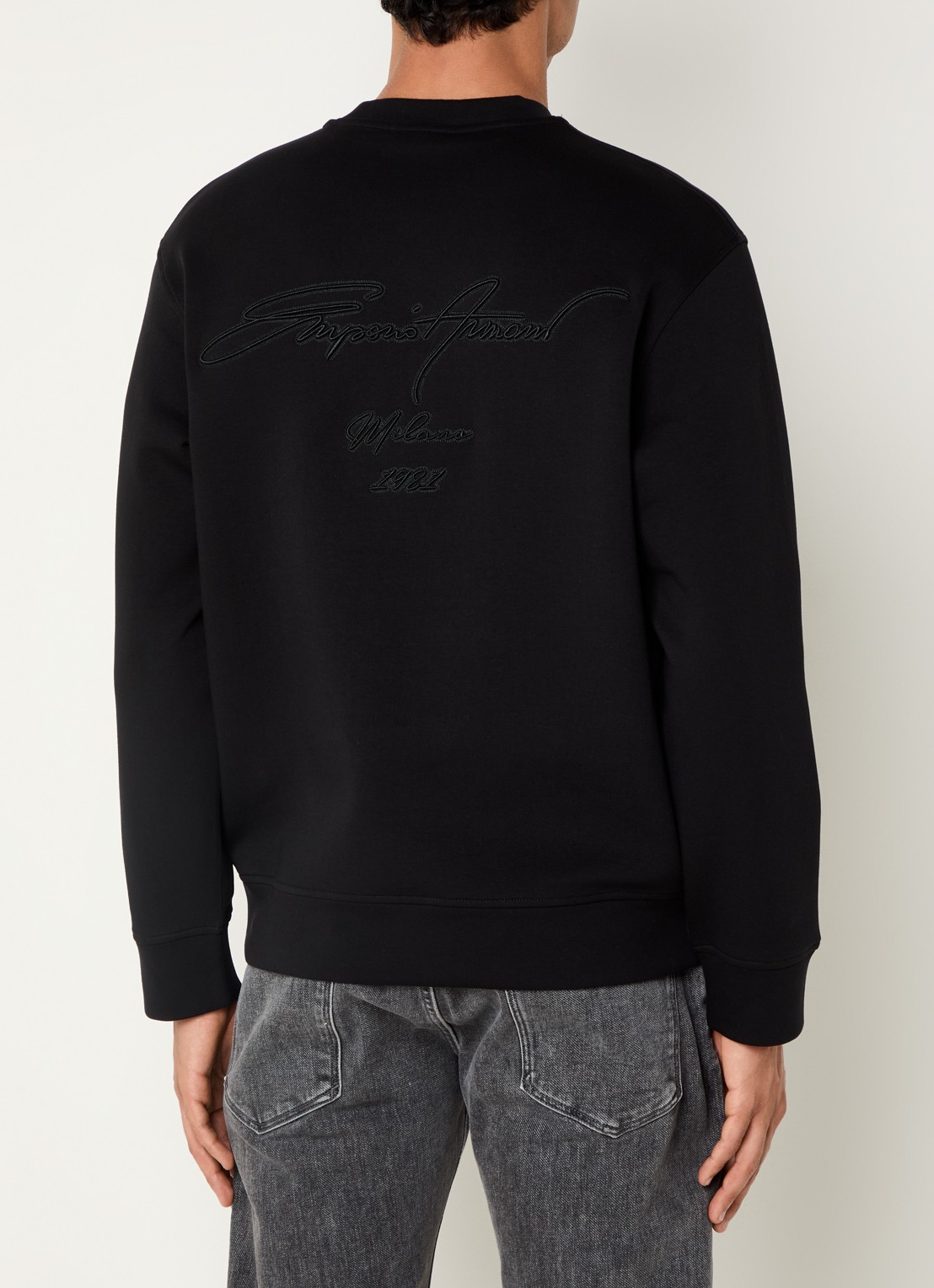 Armani Sweater met logoborduring - detail 4 zwart