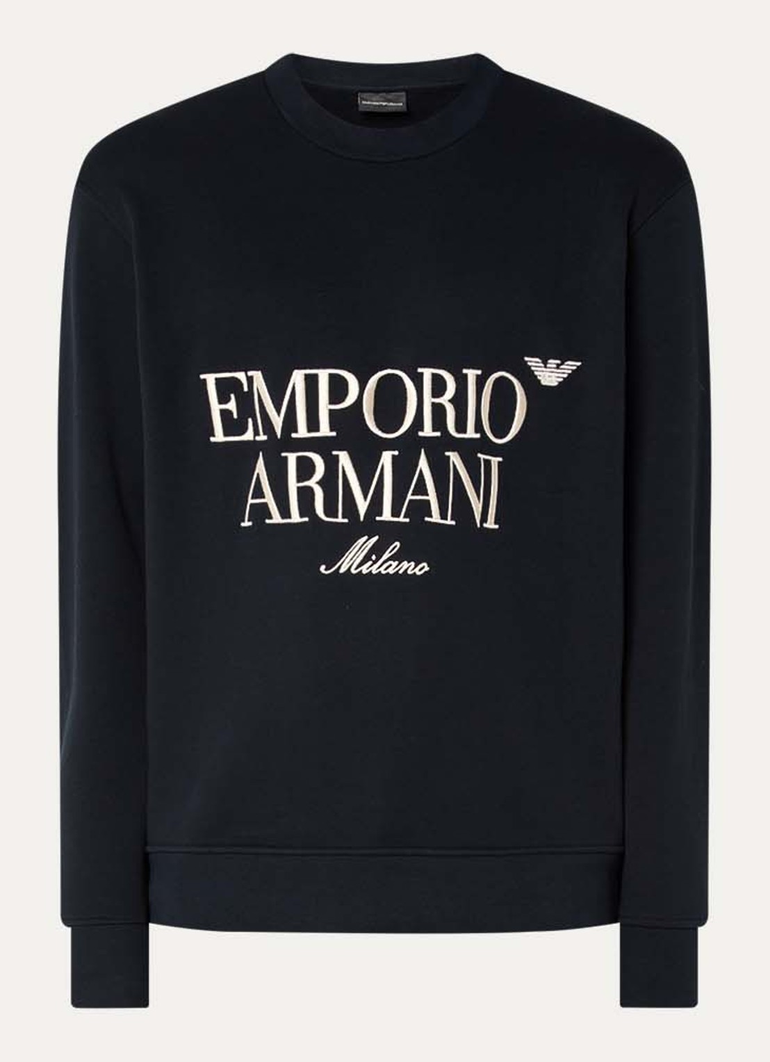 Armani Sweater met logoborduring - voorkant 2 zwart
