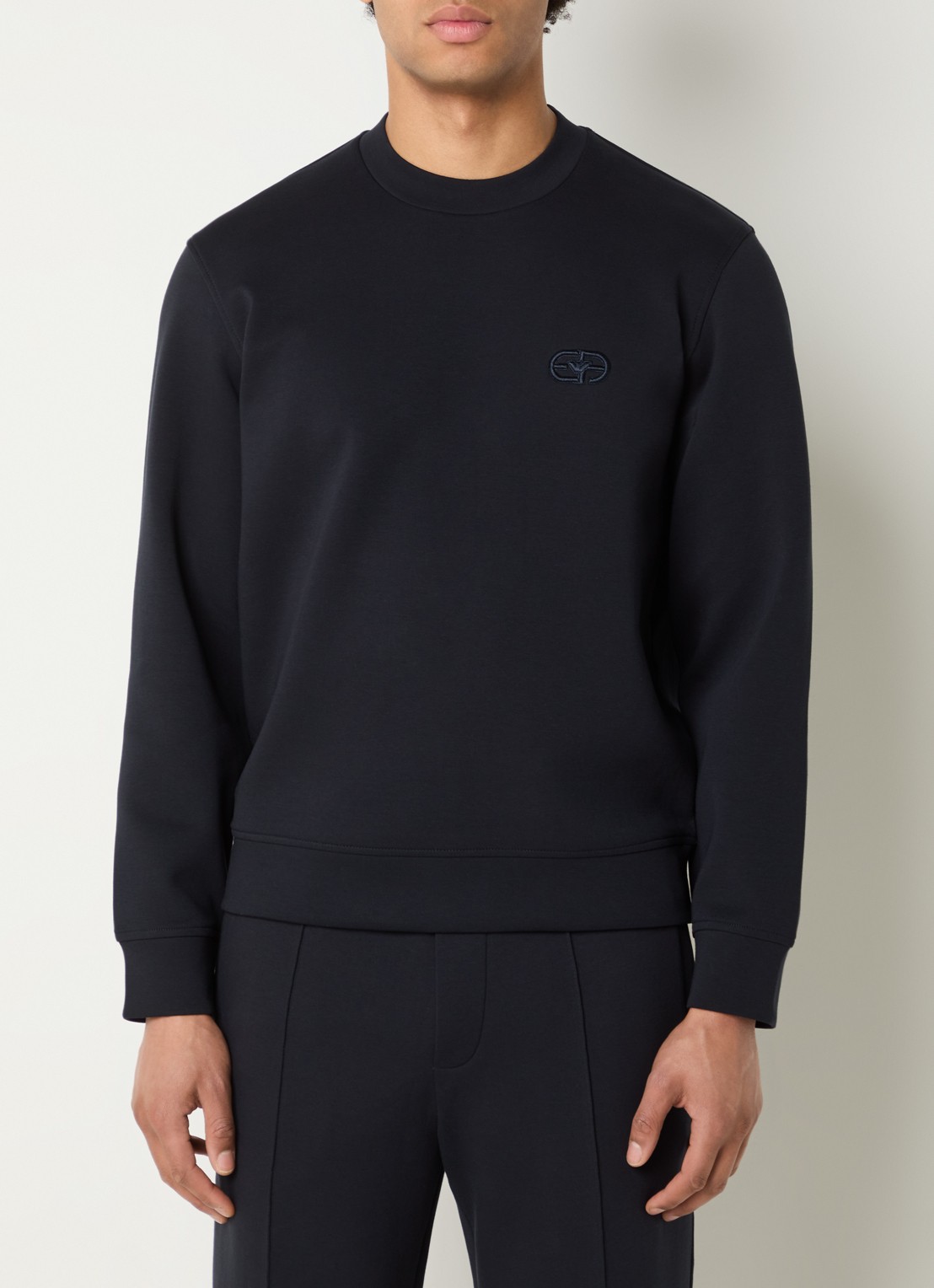 Armani Sweater met logoborduring - detail 3 donkerblauw