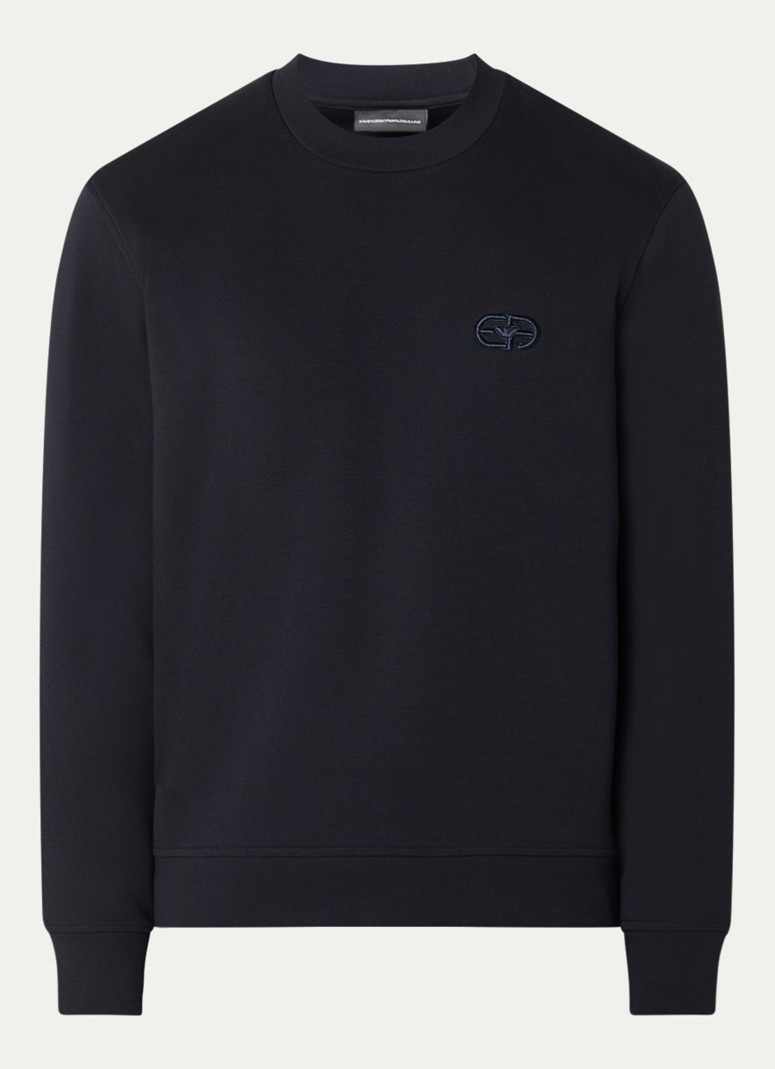 Armani Sweater met logoborduring - voorkant donkerblauw