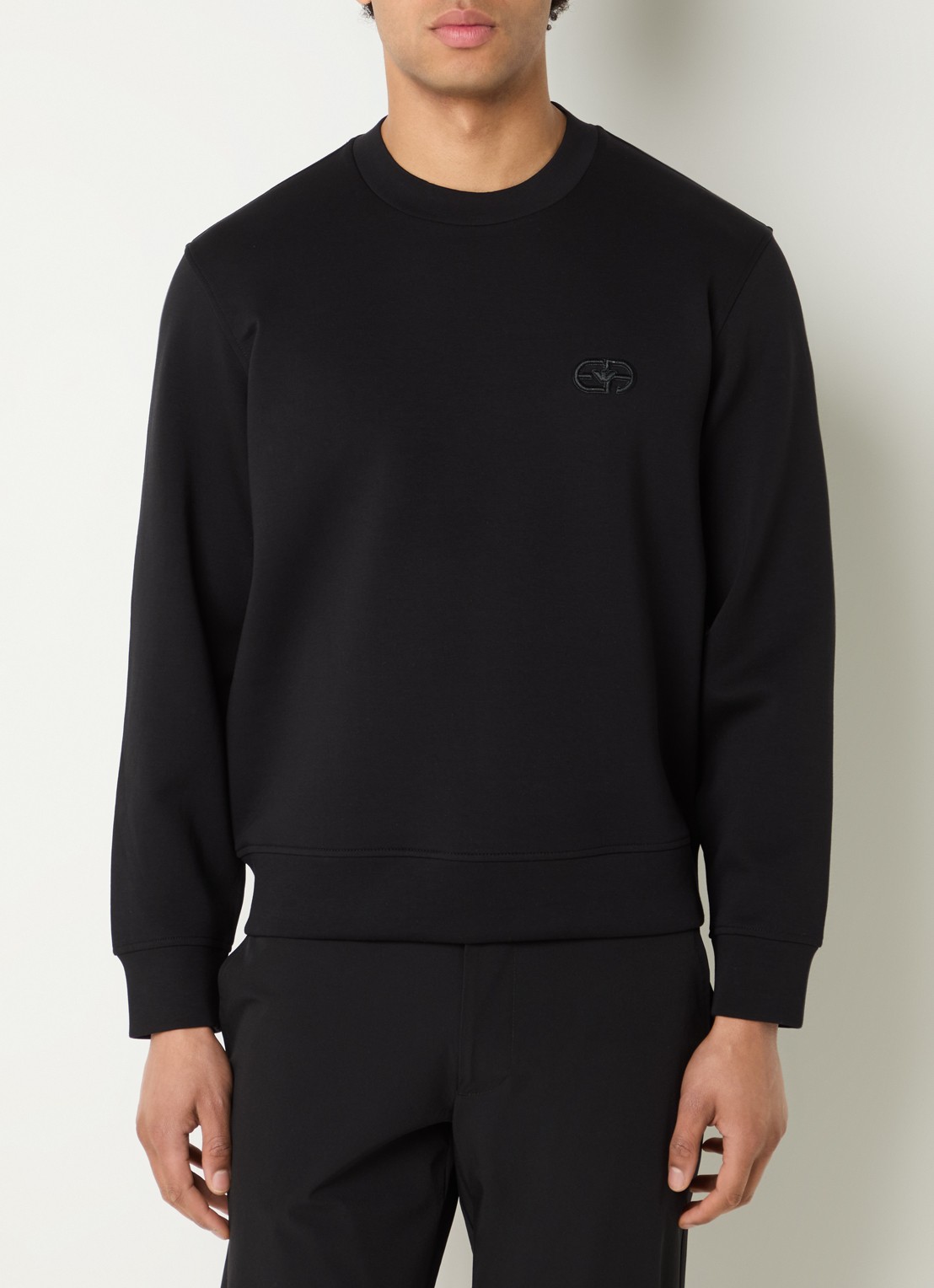 Armani Sweater met logoborduring - detail 2 zwart
