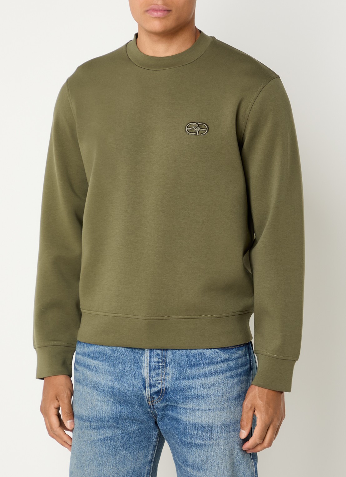 Armani Sweater met logoborduring - detail 4 mosgroen
