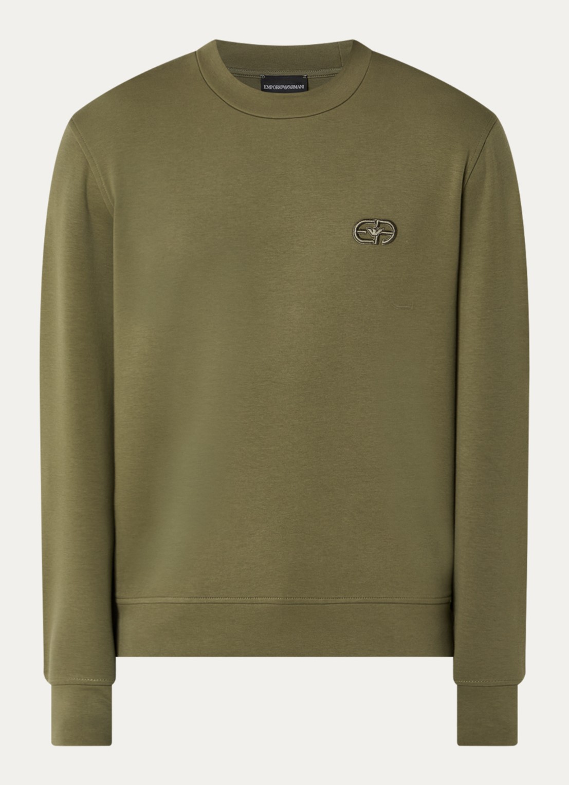 Armani Sweater met logoborduring - voorkant mosgroen