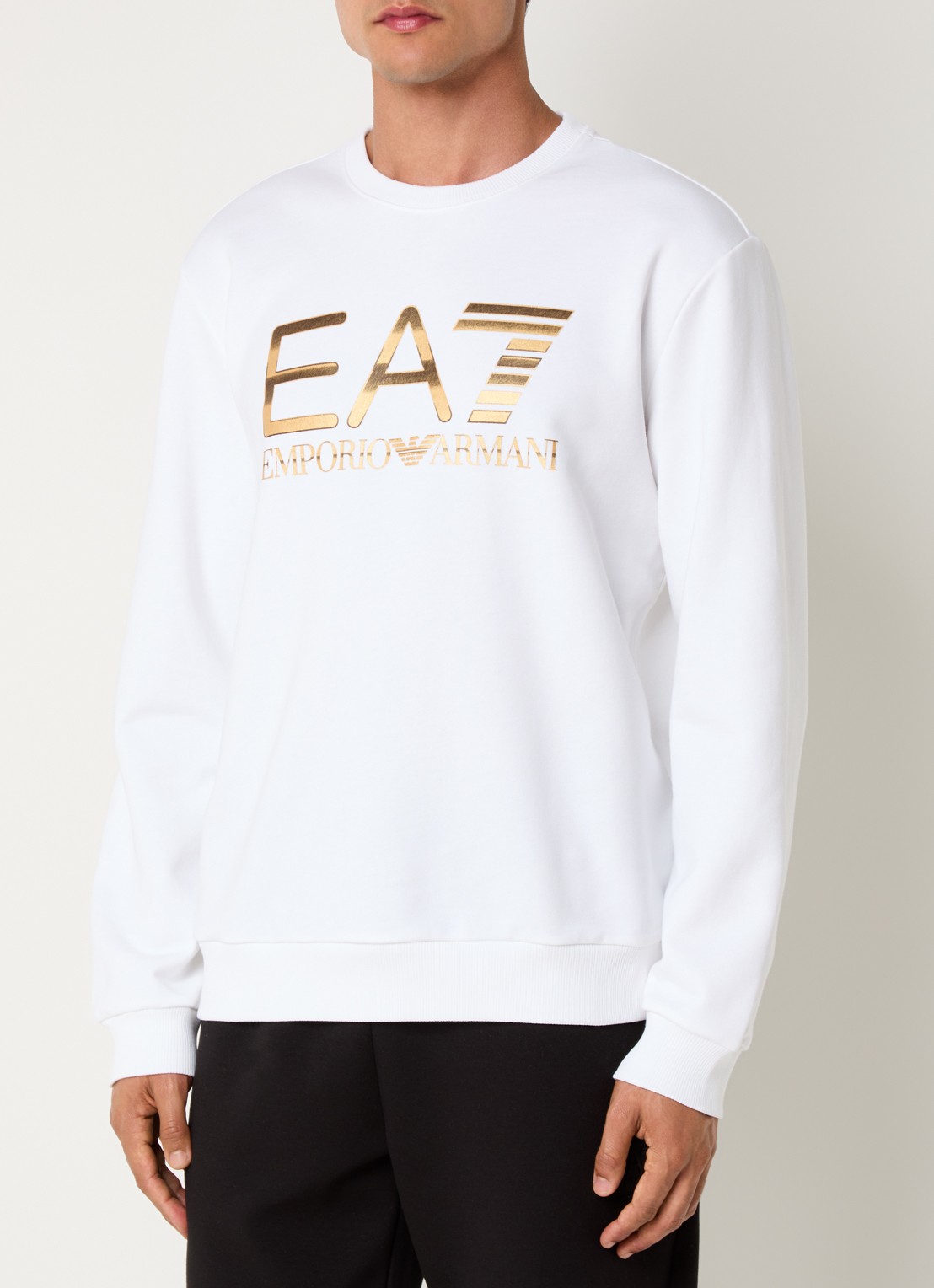 Armani Sweater met logoprint - detail 2 wit