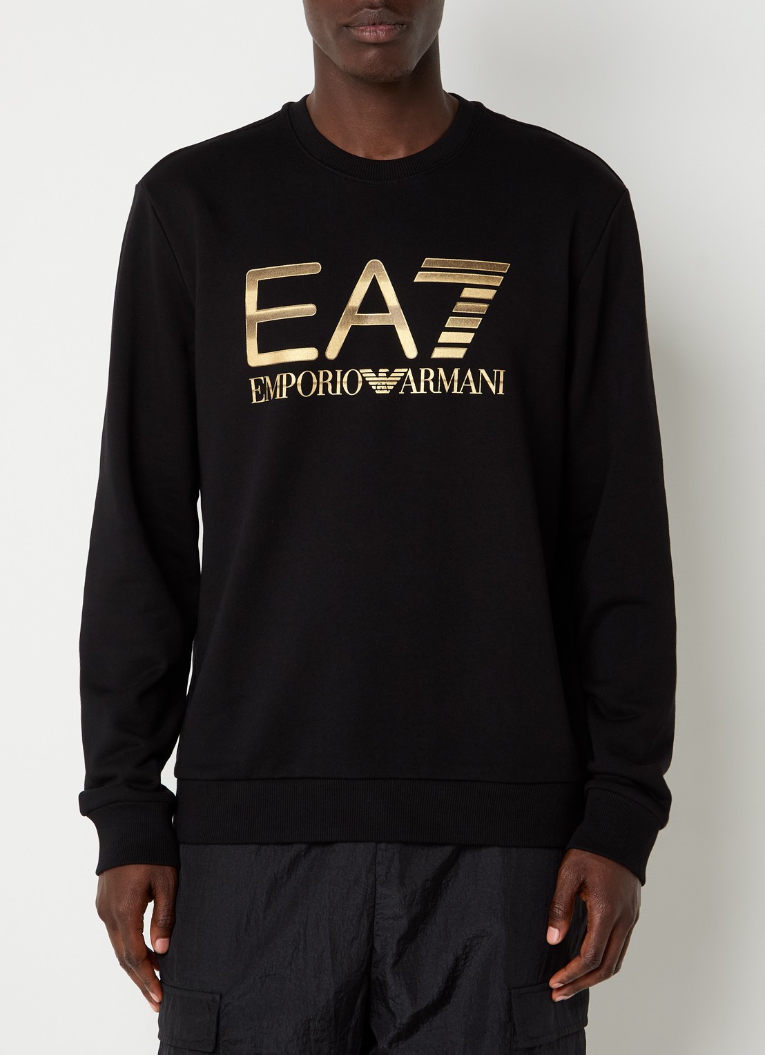 Armani Sweater met logoprint - detail zwart