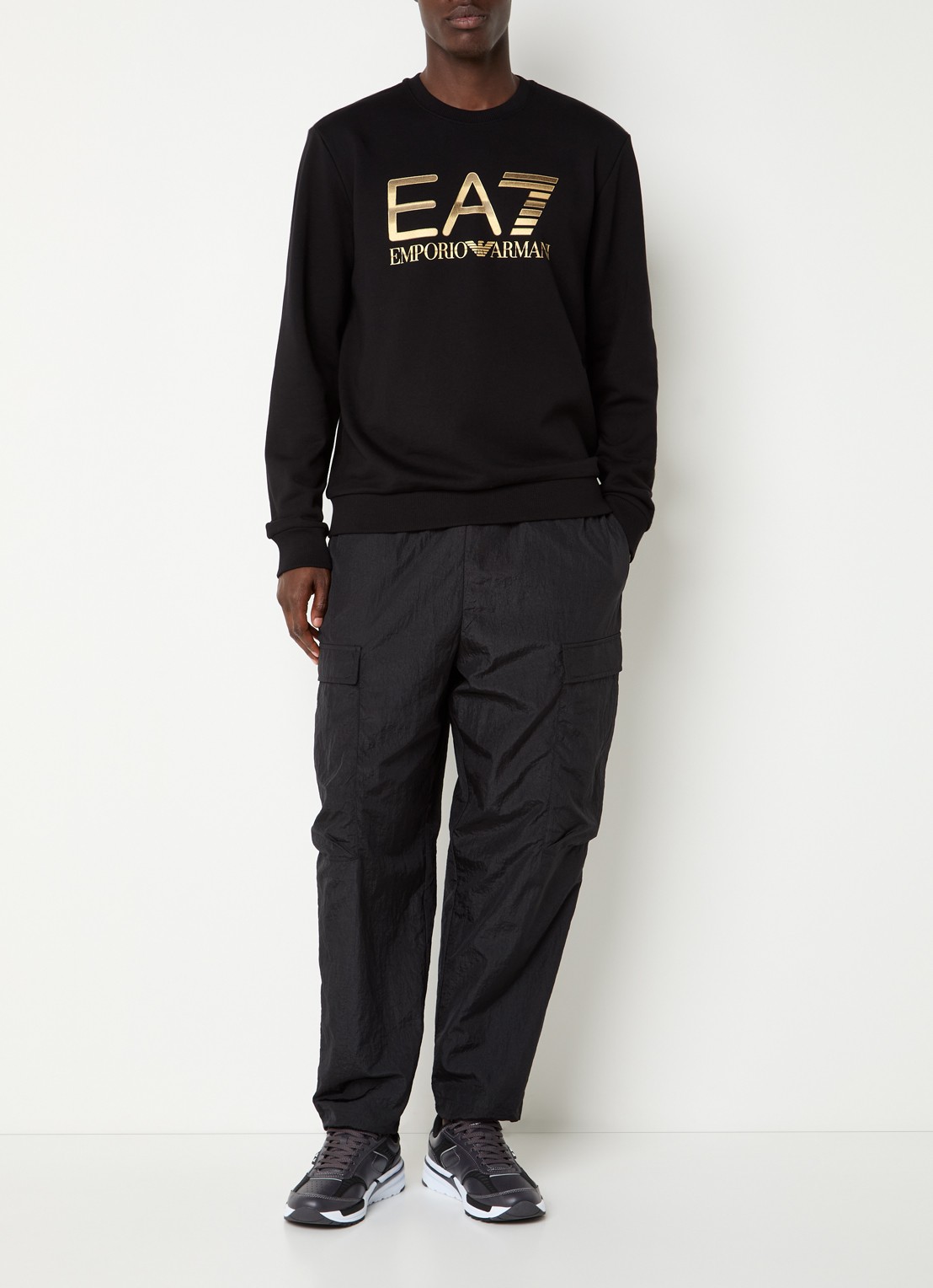 Armani Sweater met logoprint - voorkant 4 zwart