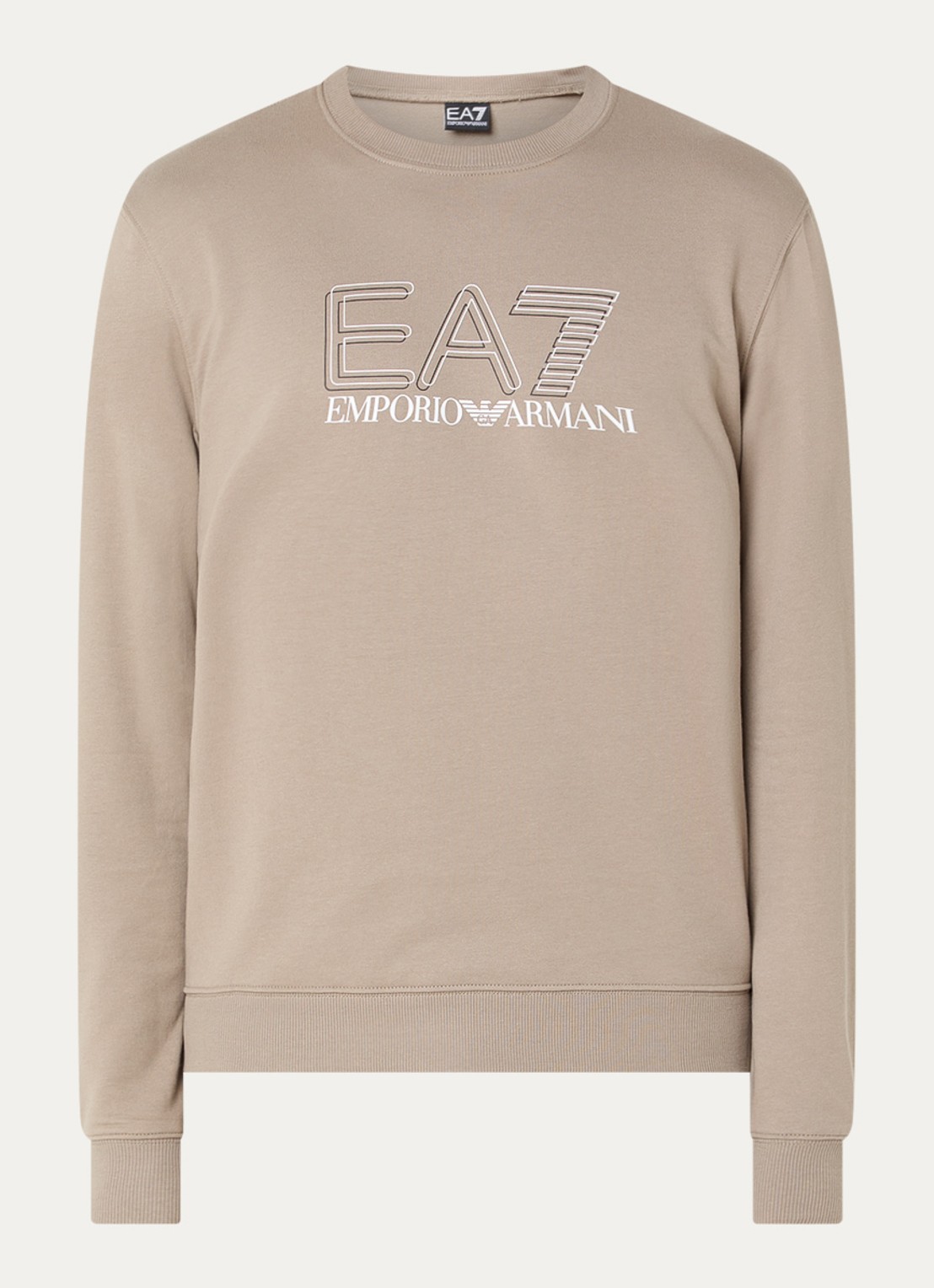 Armani Sweater met logoprint - voorkant 2 donkerbeige
