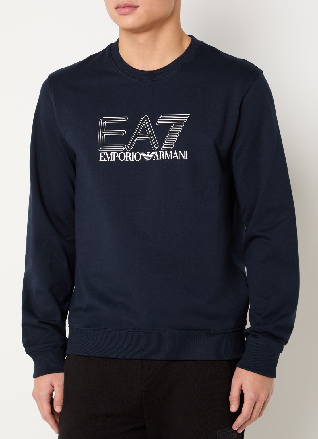 Armani Sweater met logoprint - detail 2 donkerblauw