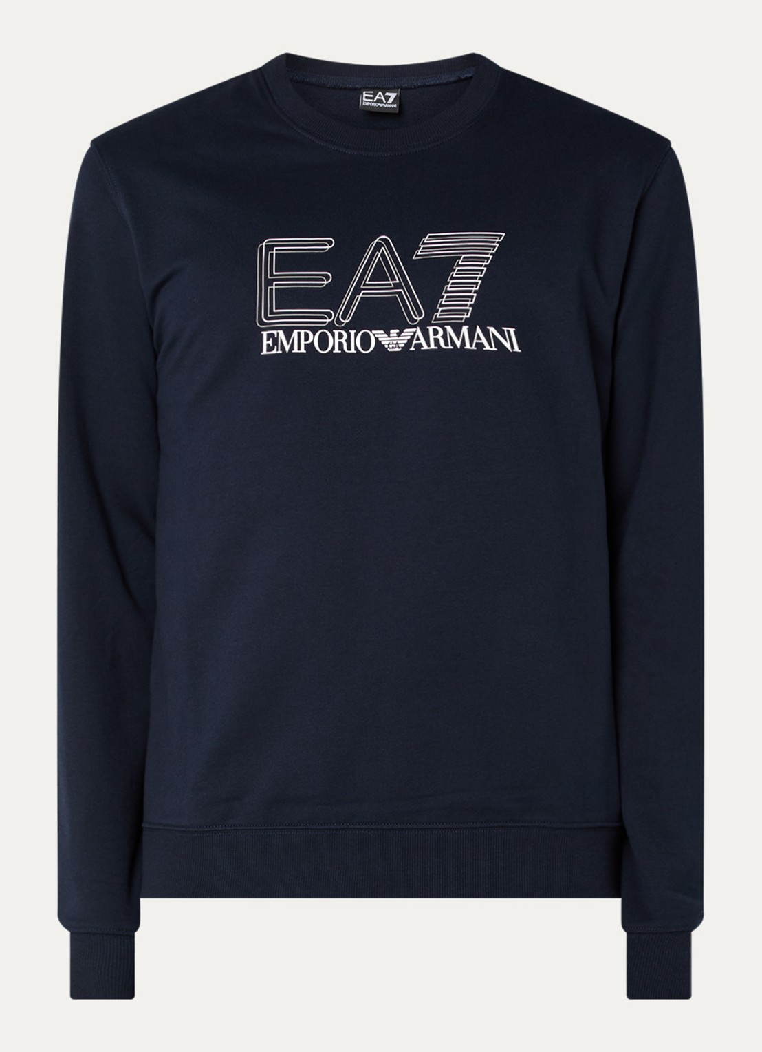 Armani Sweater met logoprint - voorkant 3 donkerblauw