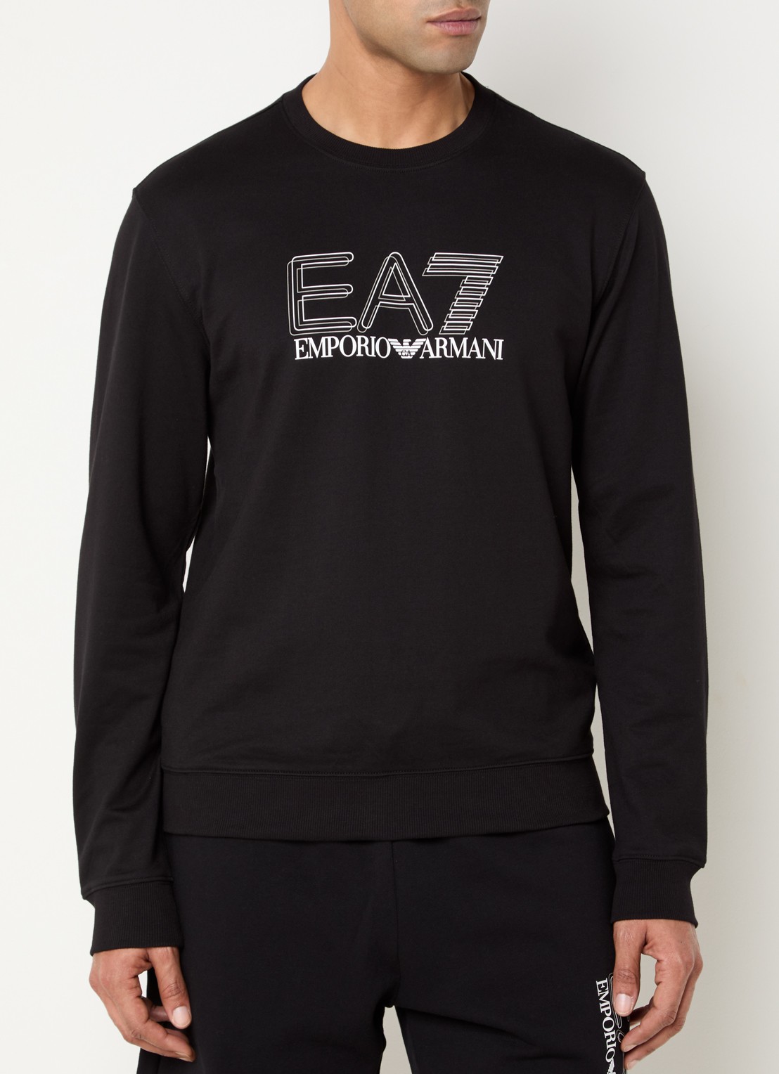 Armani Sweater met logoprint - detail 3 zwart
