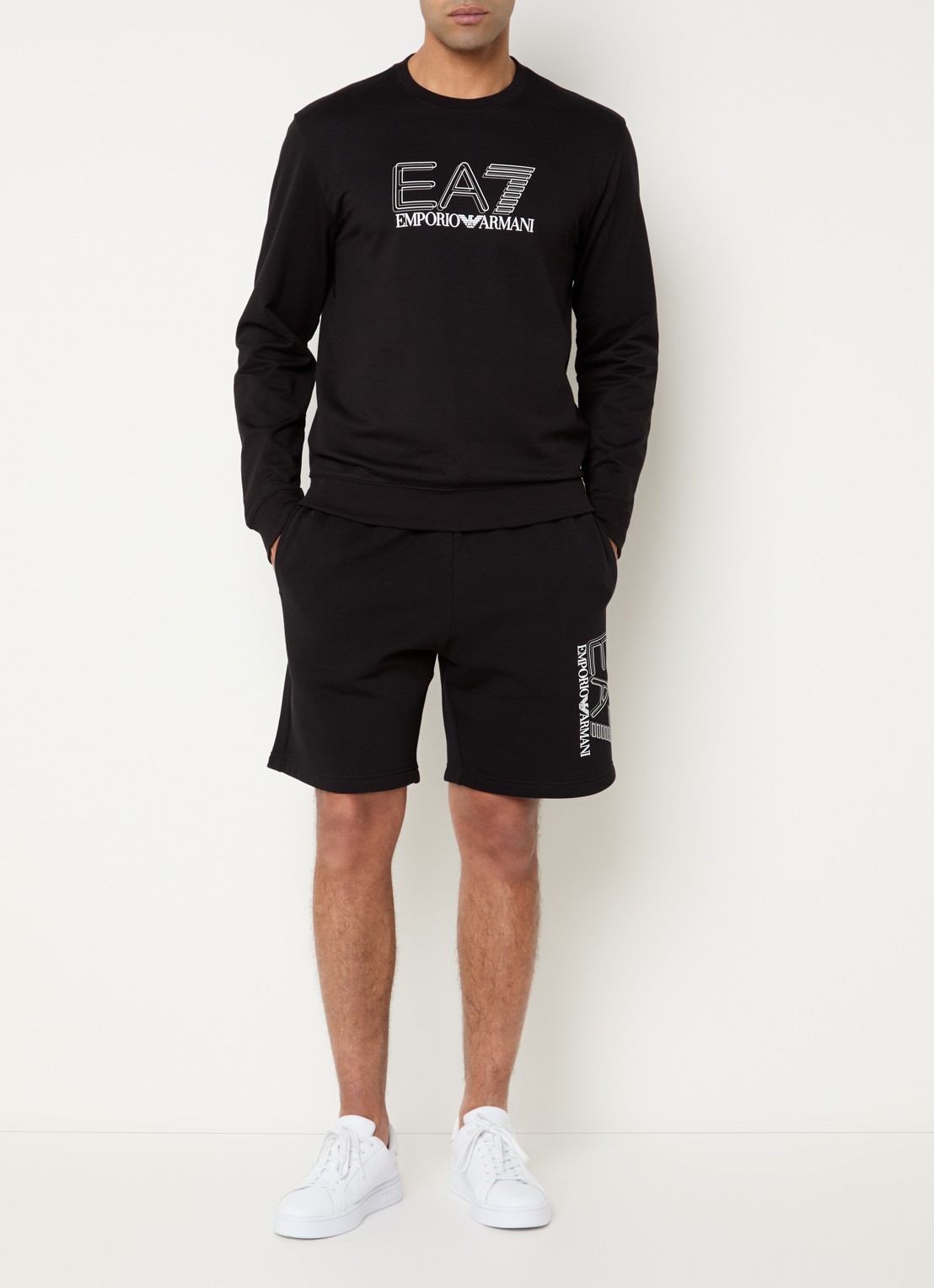 Armani Sweater met logoprint - voorkant 2 zwart