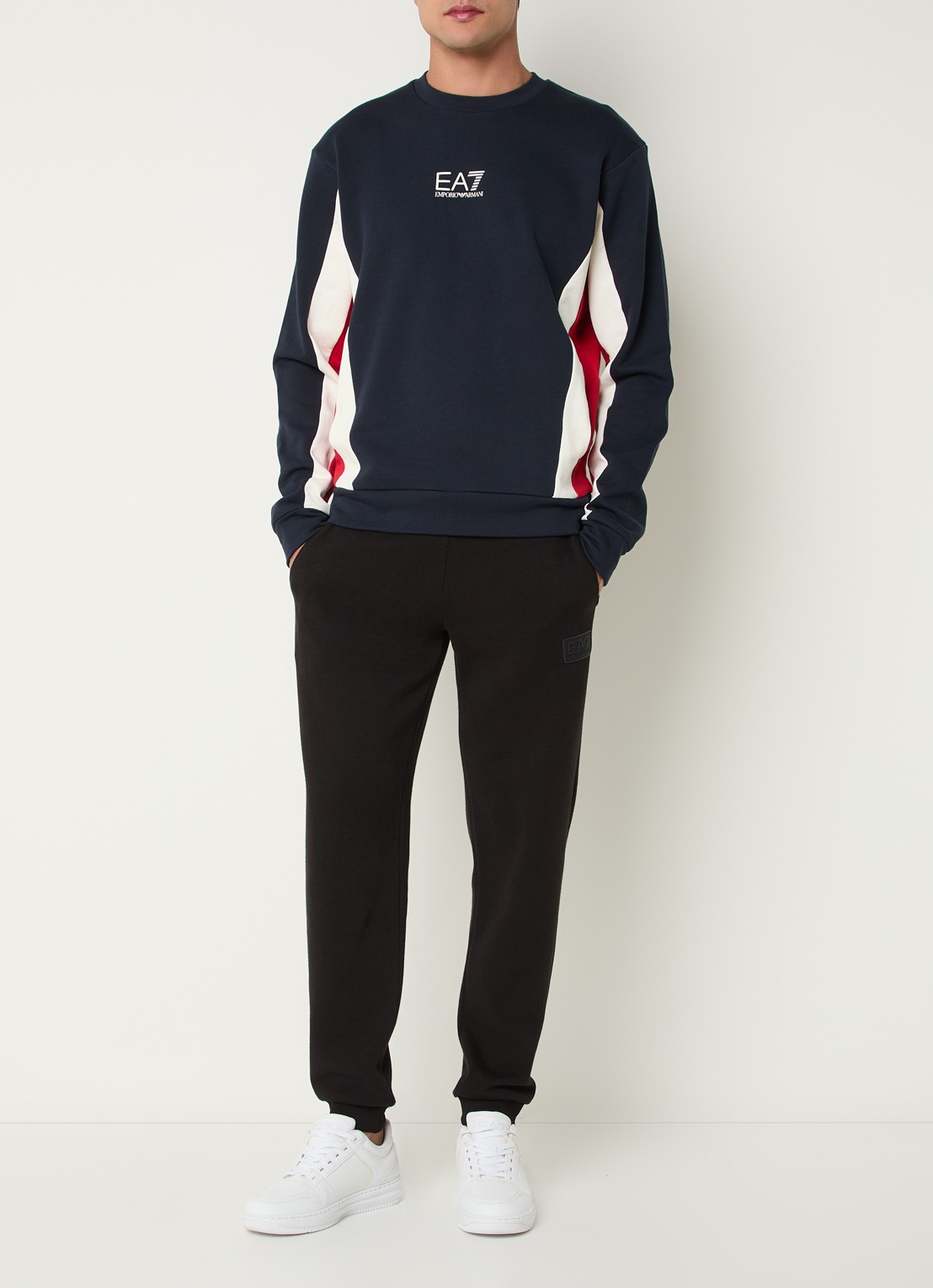 Armani Sweater met logoprint - voorkant 4 donkerblauw