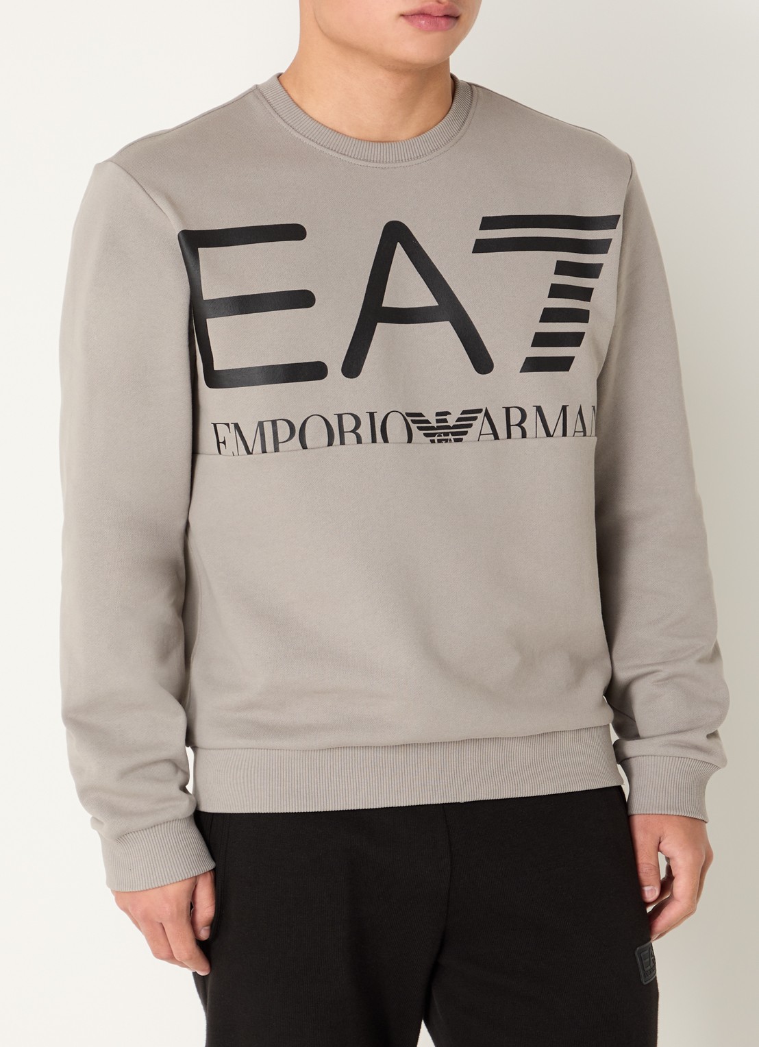Armani Sweater met logoprint - detail 2 donkerbeige