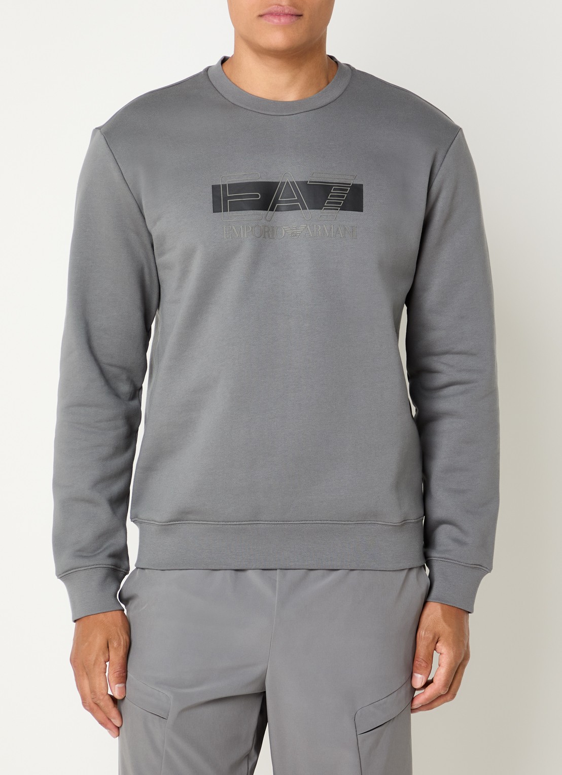 Armani Sweater met logoprint - detail 4 grijs