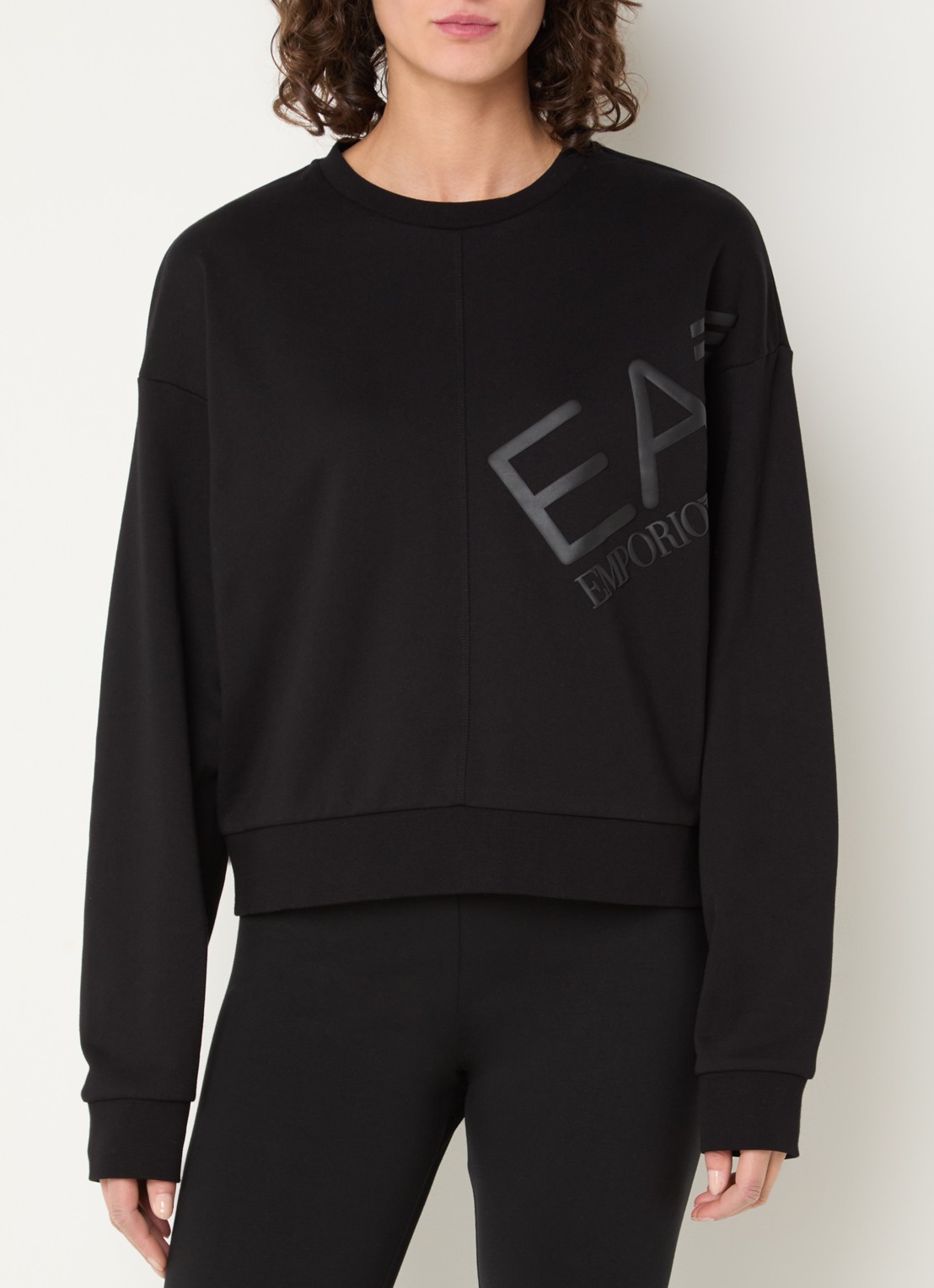 Armani Sweater met logoprint - detail 4 zwart