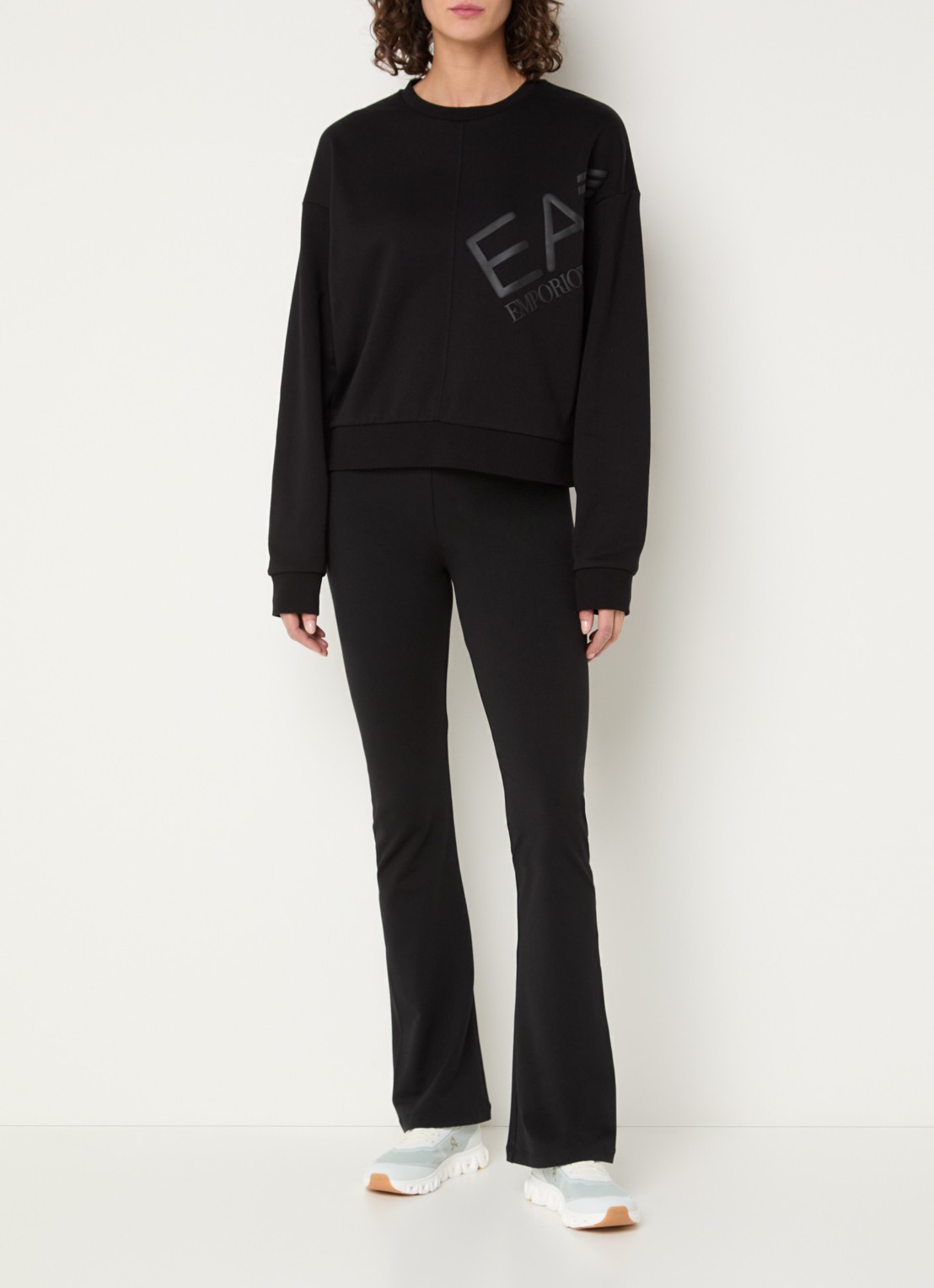 Armani Sweater met logoprint - voorkant 2 zwart
