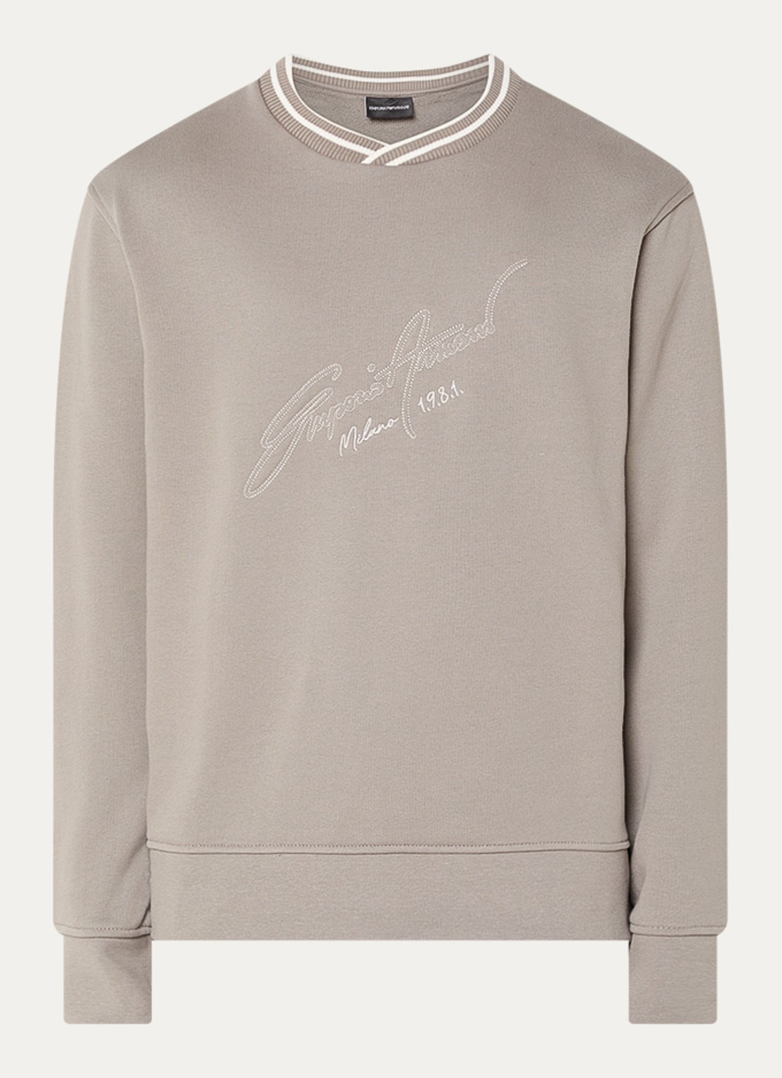 Armani Sweater met logoprint - voorkant beige