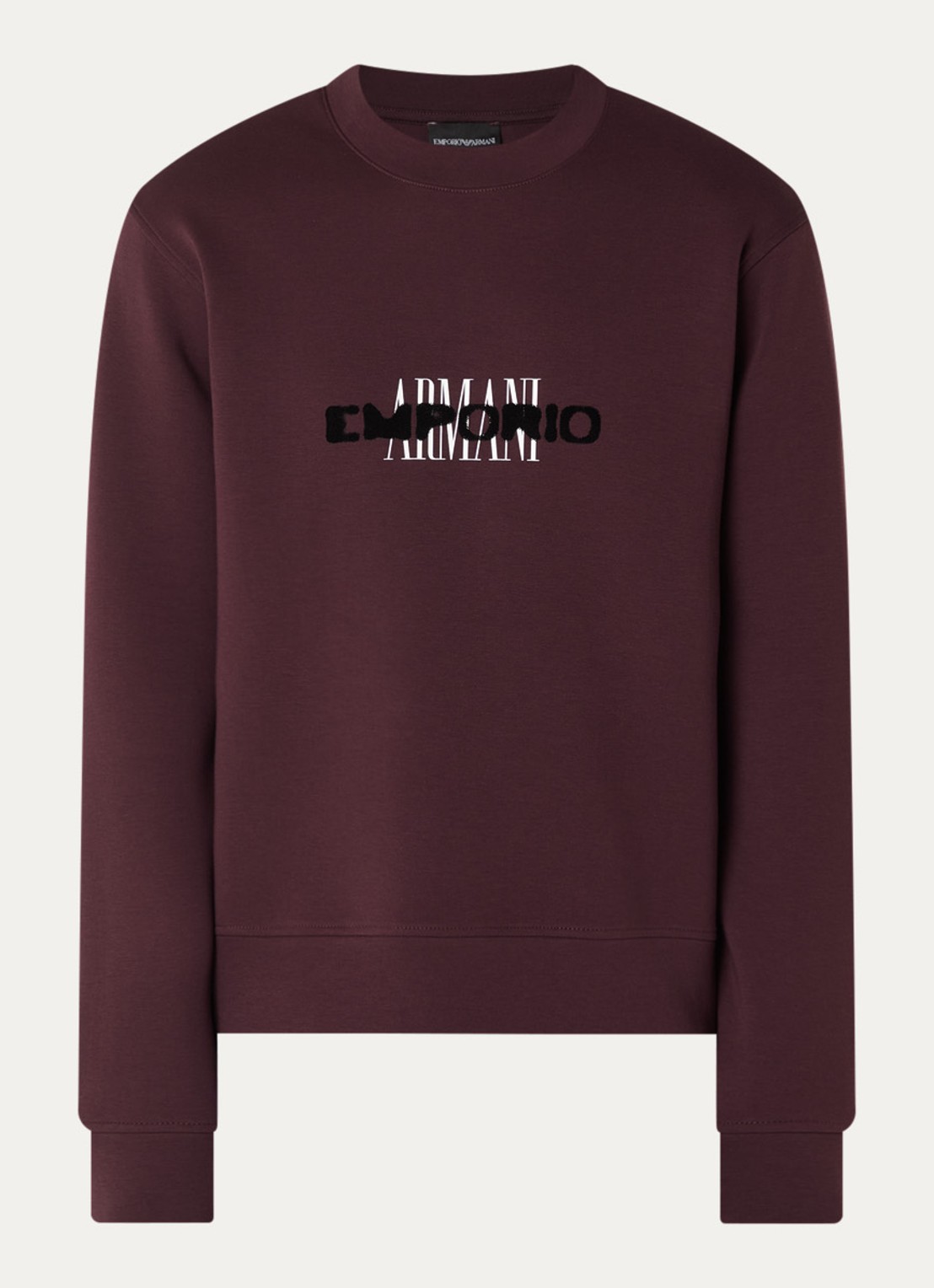 Armani Sweater met logoprint - voorkant 3 aubergine