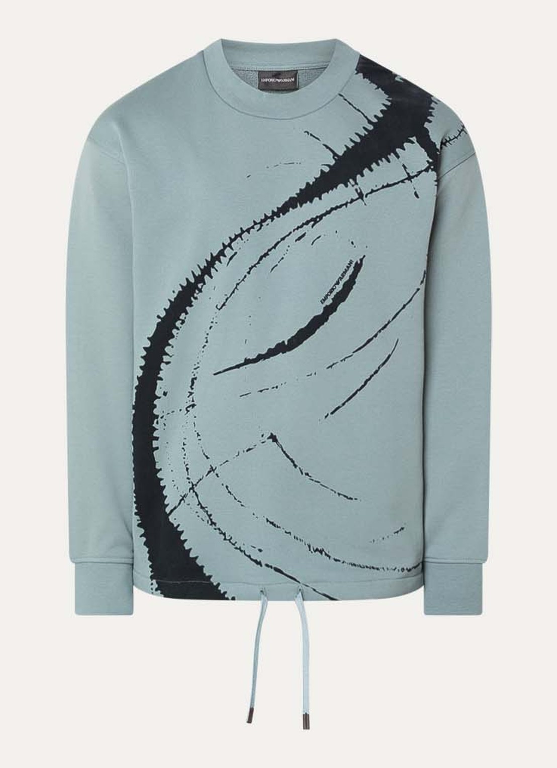 Armani Sweater met print - voorkant staalblauw