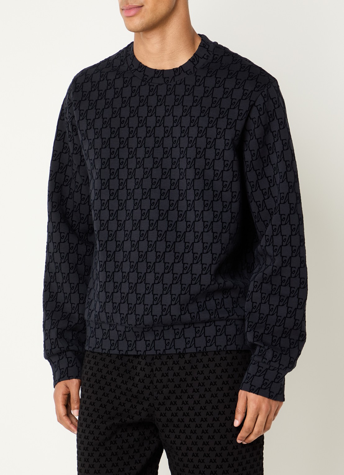 Armani Sweater met print - detail 3 antraciet