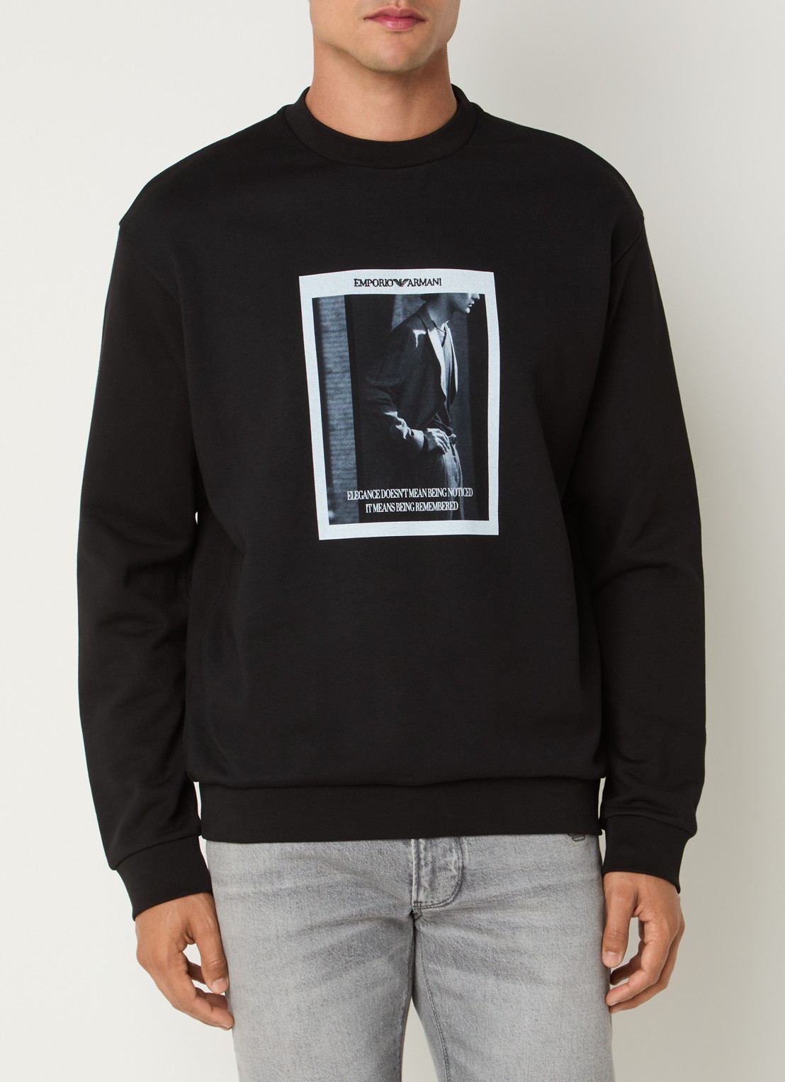 Armani Sweater met print - detail zwart